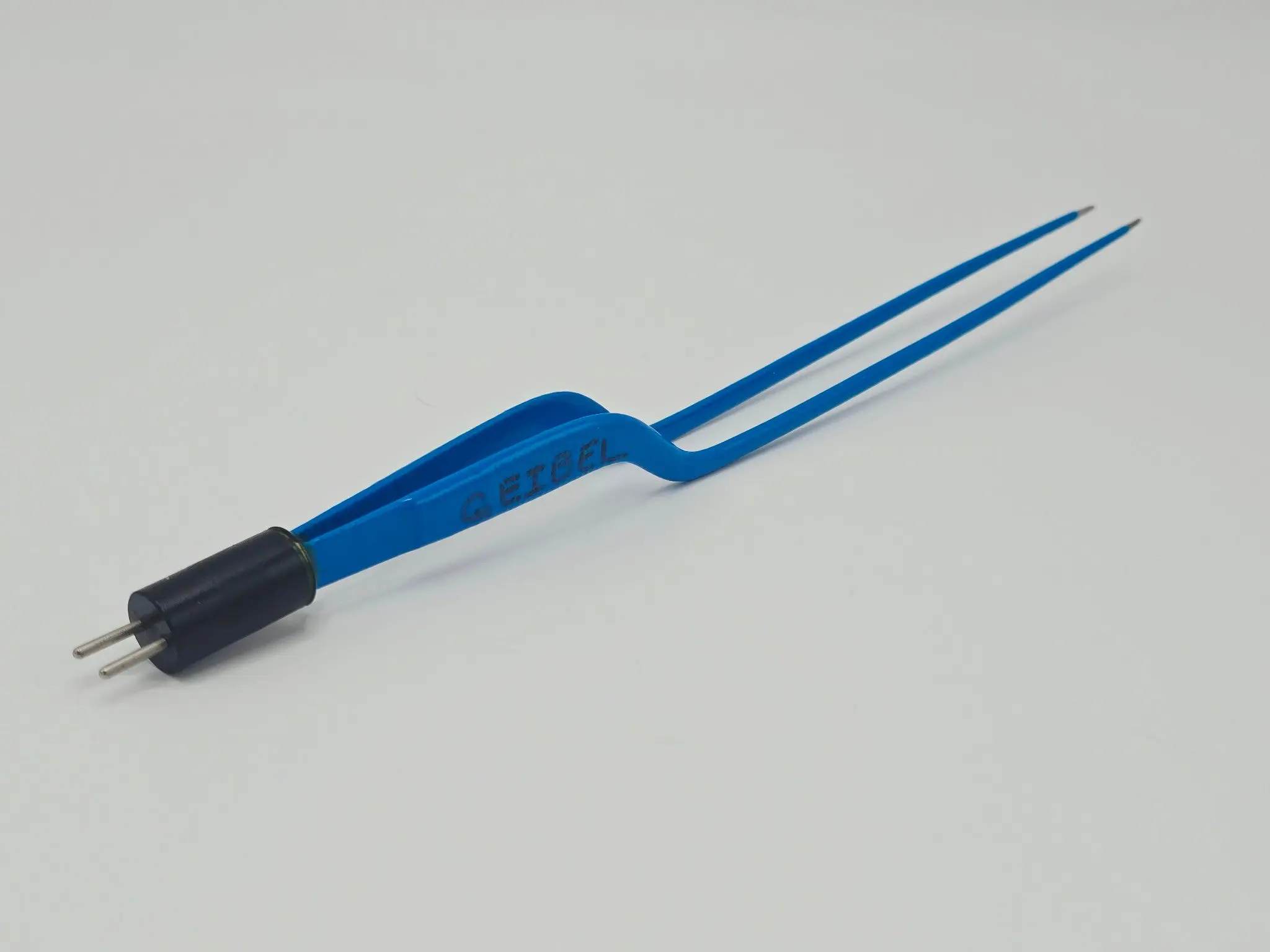 Bayonet Bipolar Forceps 11in Blue Insulated Reusable Electrosurgical Instrument - Image 4