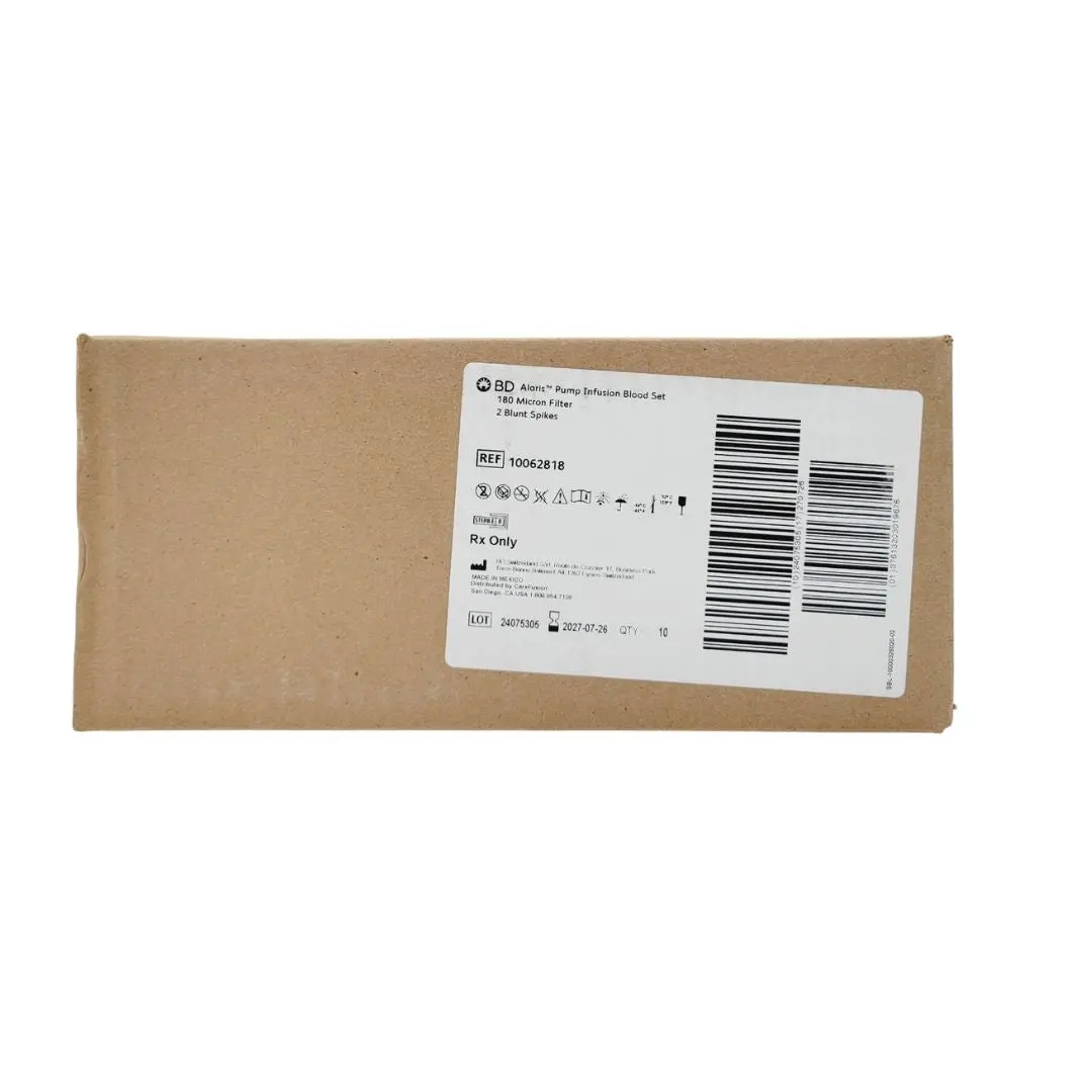 BD 10062818 Alaris Pump Infusion Blood Set 180 Micron 2 Blunt Spikes 10/BX - Image 4