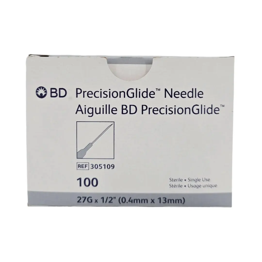BD 305109 PrecisionGlide Needle 27G x 1/2" BX/100