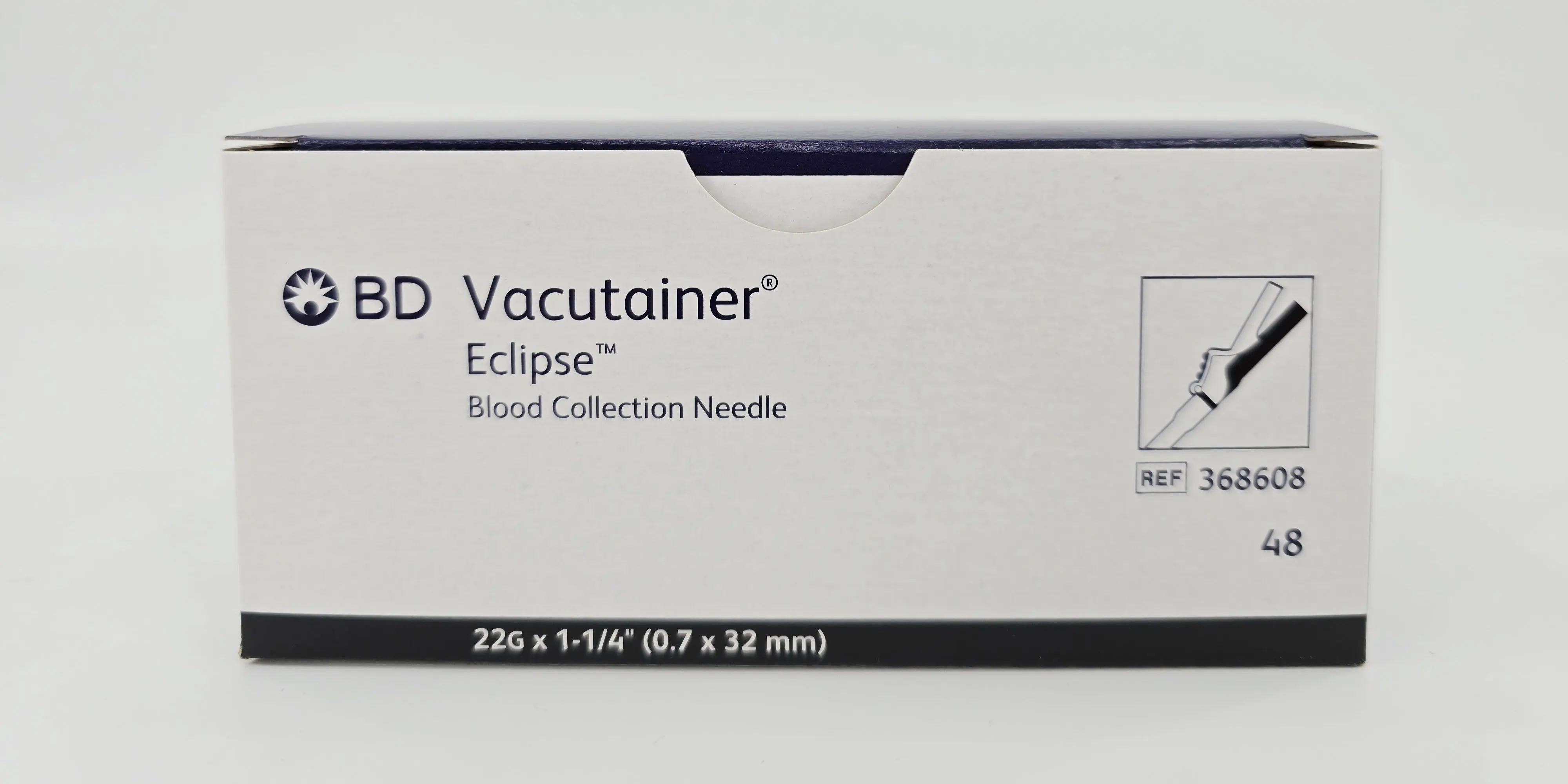 BD 368608 Vacutainer Eclipse Blood Collection Needle 22G x 1-1/4" 480/CS (48/BX, 10BX/CS) - Image 2