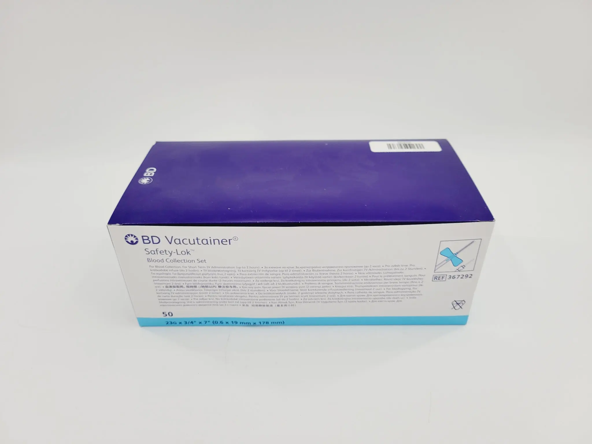 BD 367292 Vacutainer Safety-Lok Blood Collection Set 23G x 3/4" x 7" Box of 50 - Image 3