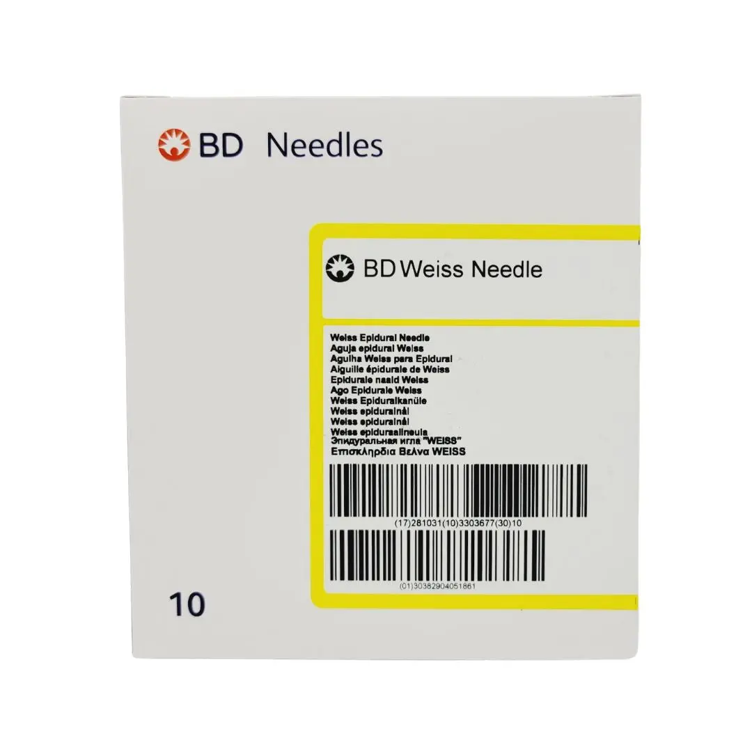 BD 405186 Weiss Epidural Needle 20G x 3.50in BX/10