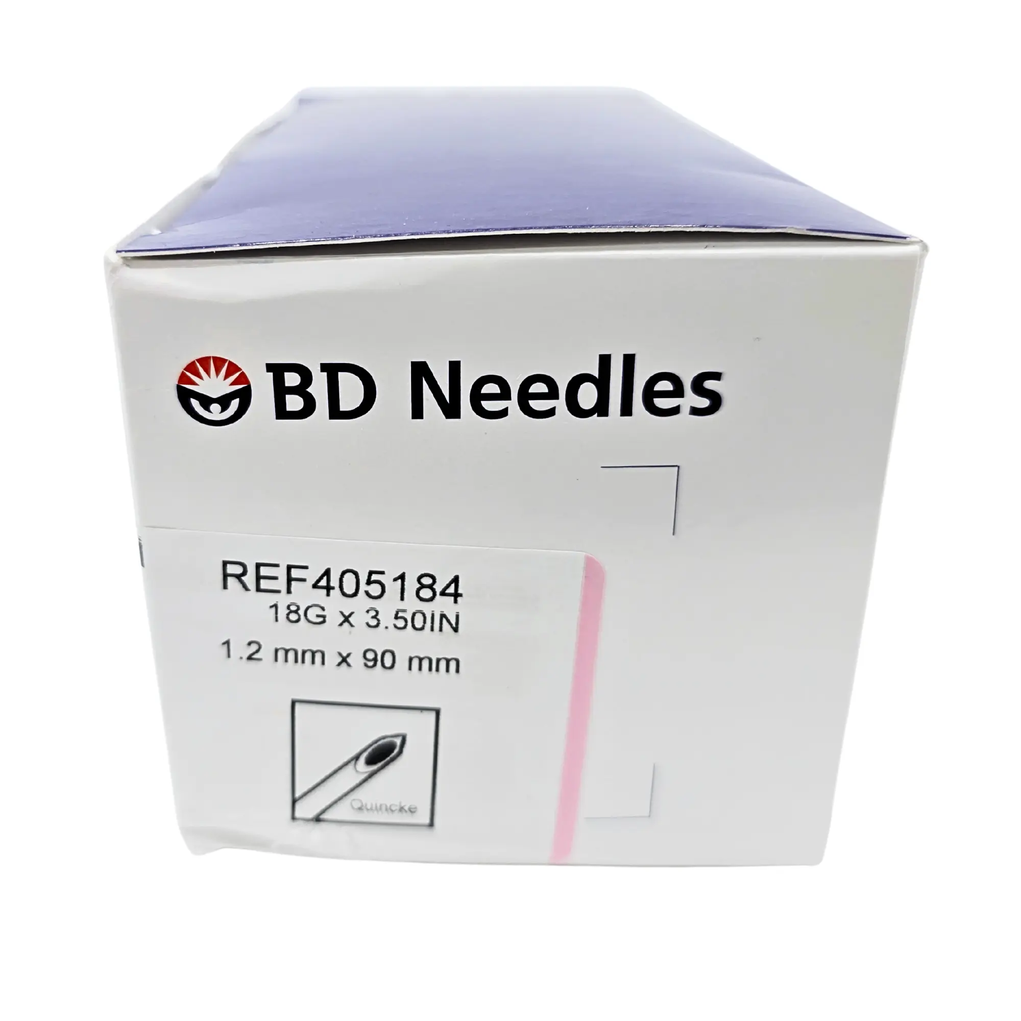 BD Quincke Spinal Needle 405184 - 18G x 3.5" (90mm), Pink Hub - Image 2