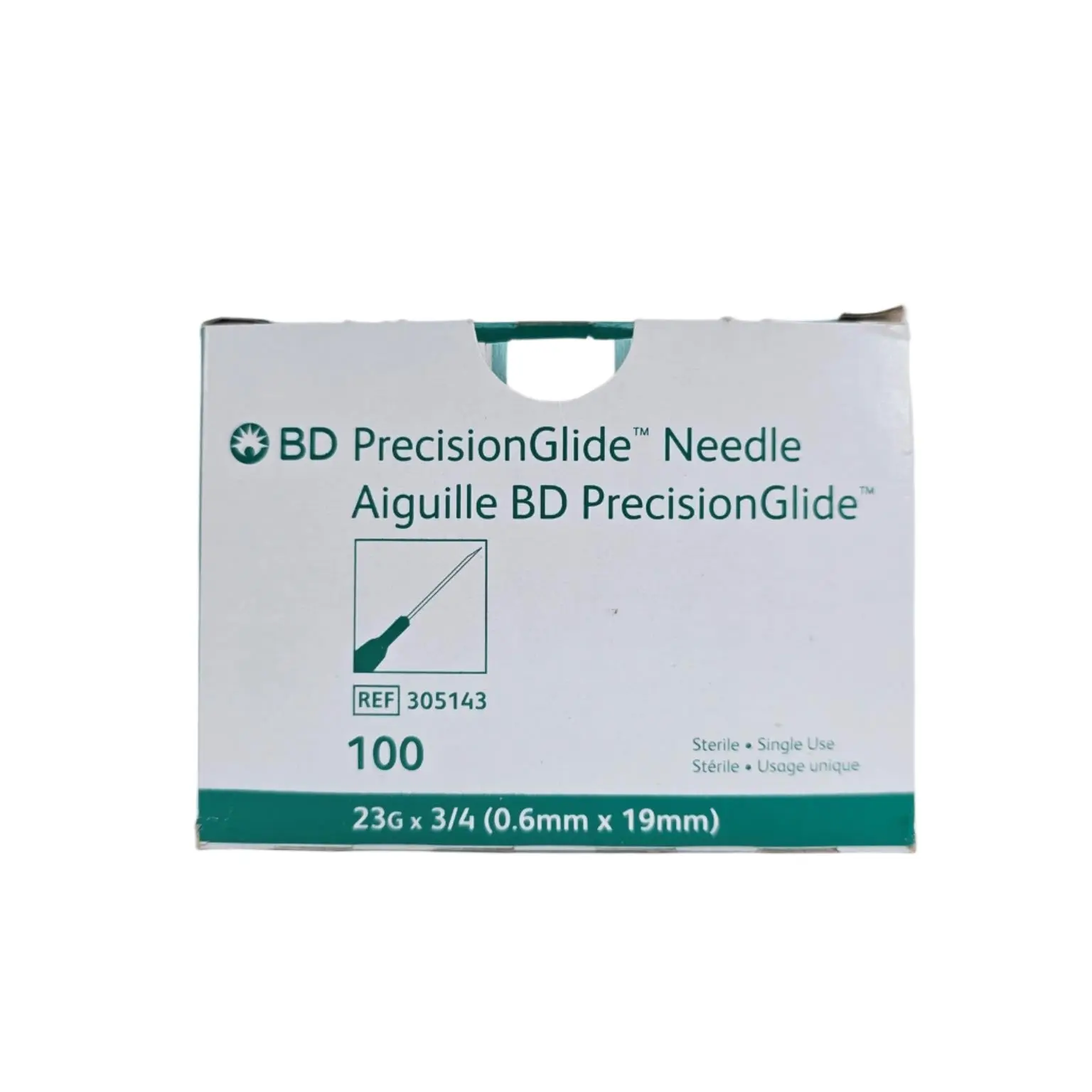 BD 305143 PrecisionGlide Safety Needle 23G x 3/4" BX/100