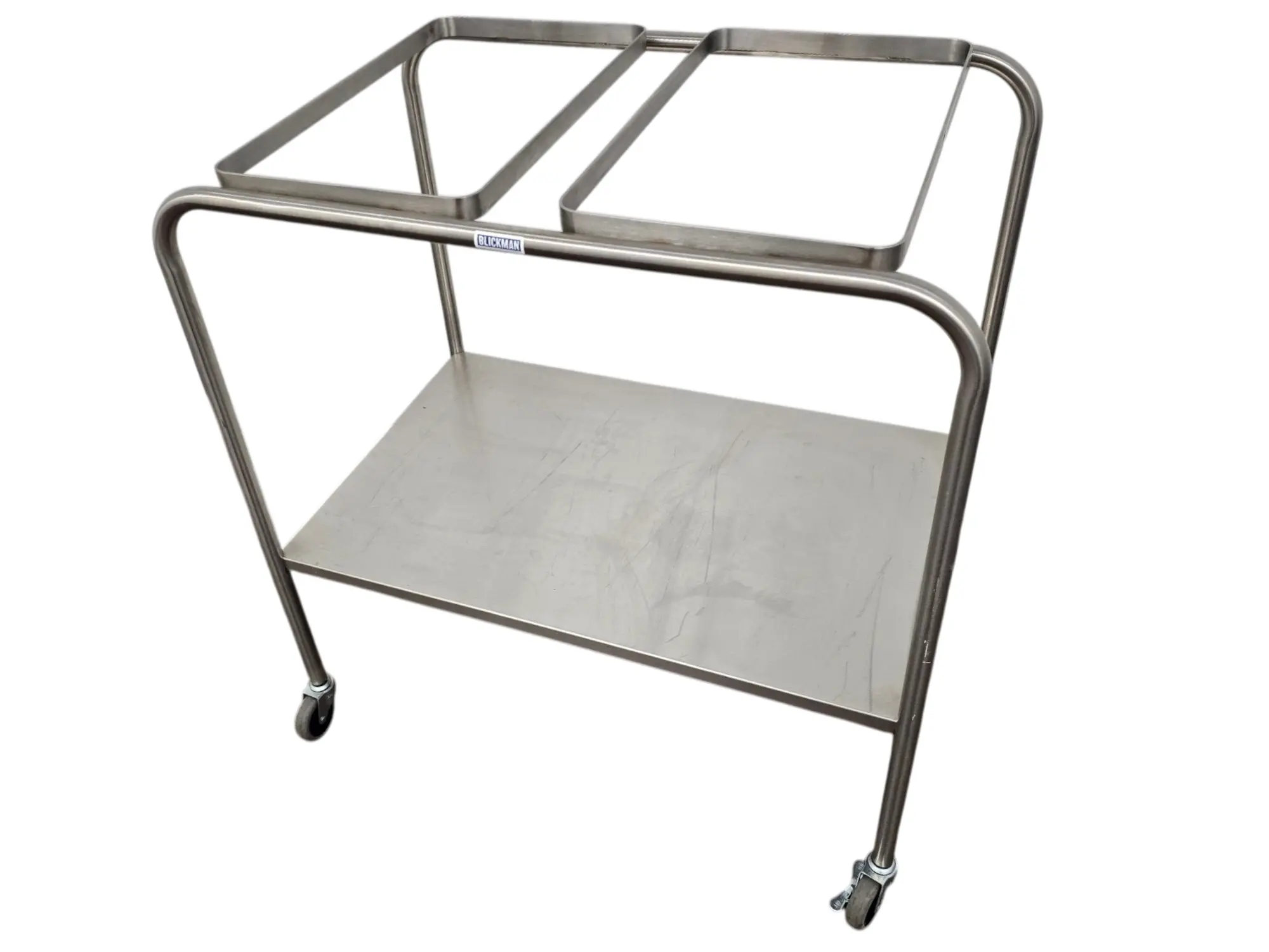 Blickman 7808SSC Stainless Steel Dual Basin Instrument Cart w/ Baskets and Pans - Image 5