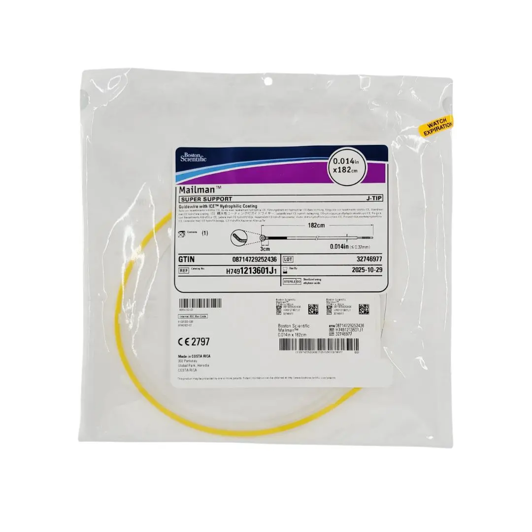 Boston Scientific H7491213601J1 Mailman Super Support Guidewire w/ ICE Hydrophilic Coating 182cm