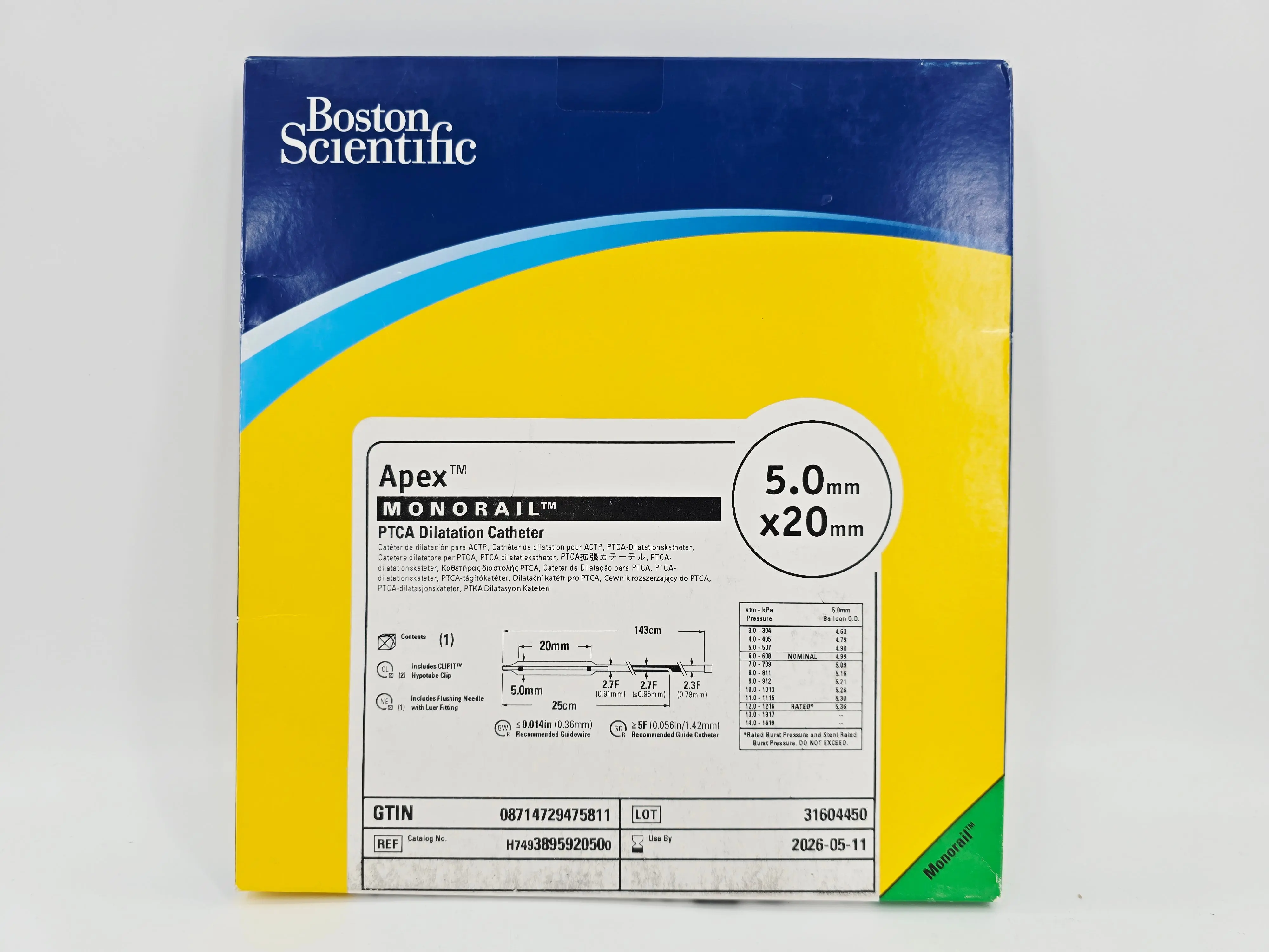 Boston Scientific H7493895920500 Apex Monorail PTCA Dilation Catheter 5.0mm x 20mm - Image 2
