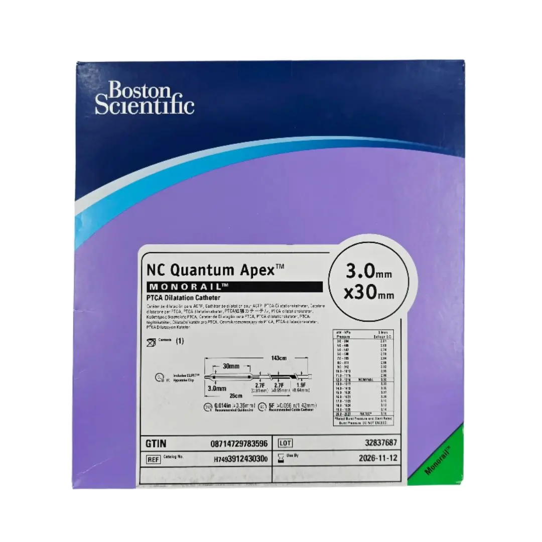 Boston Scientific H7493912430300 NC Quantum Apex Monorail PTCA Dilation Catheter 3.0mm x 30mm