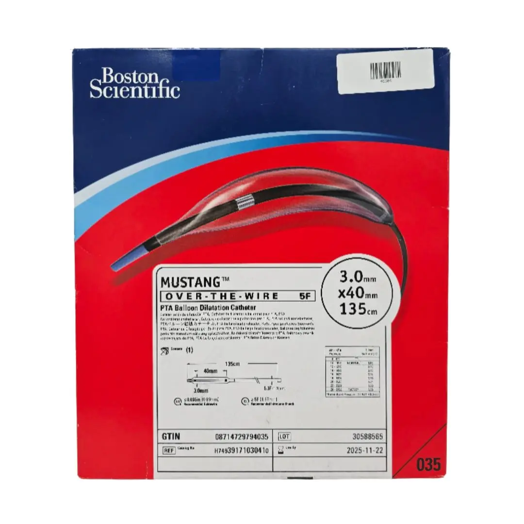 Boston Scientific H74939171030410 Mustang OVER-THE-WIRE 5F 3.0mm x 40mm x 135cm PTA Balloon Dilatation Catheter