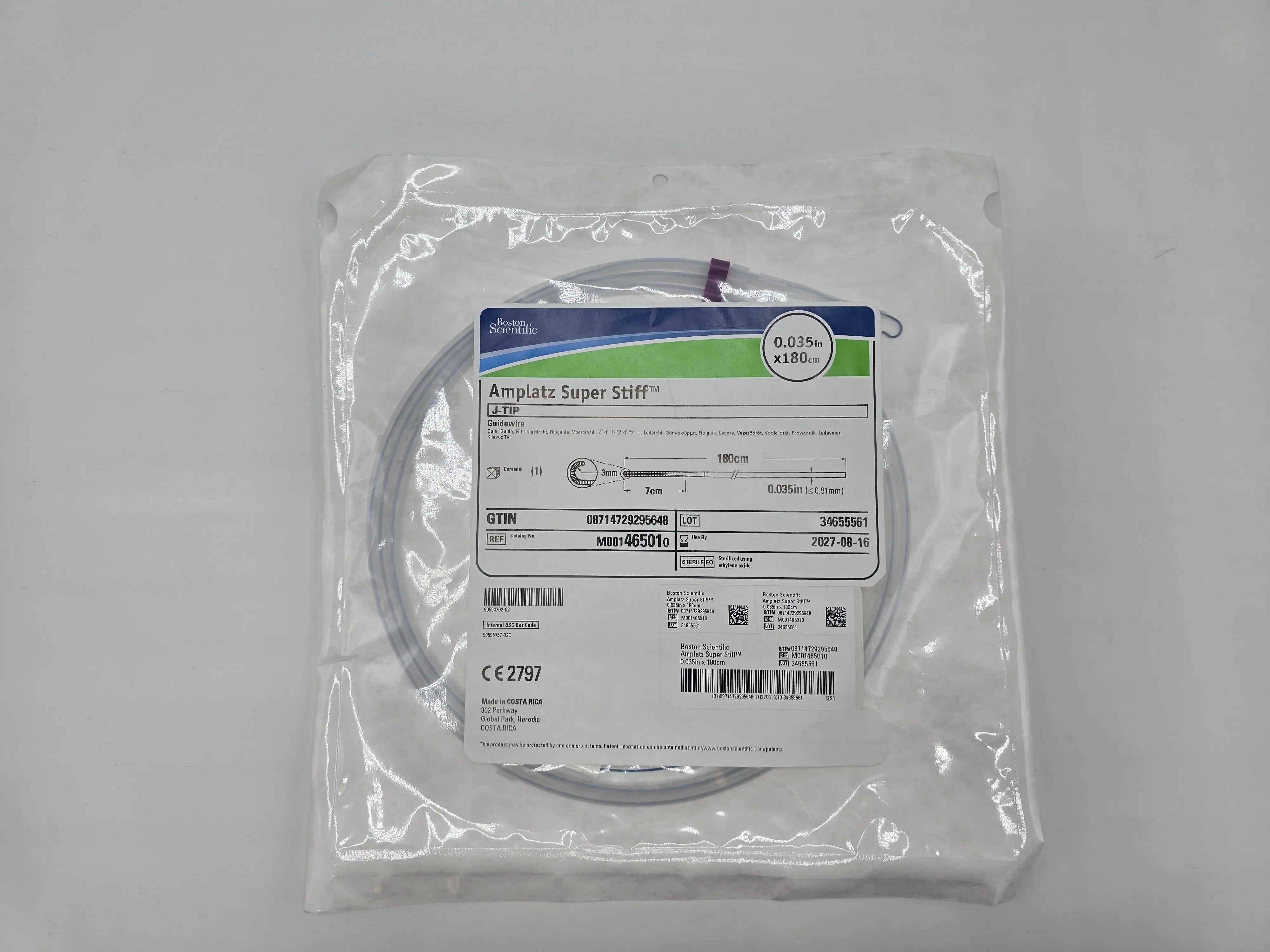 Boston Scientific M001465010 Amplatz Super Stiff J-Tip Guidewire 0.035" x 180cm - Image 2