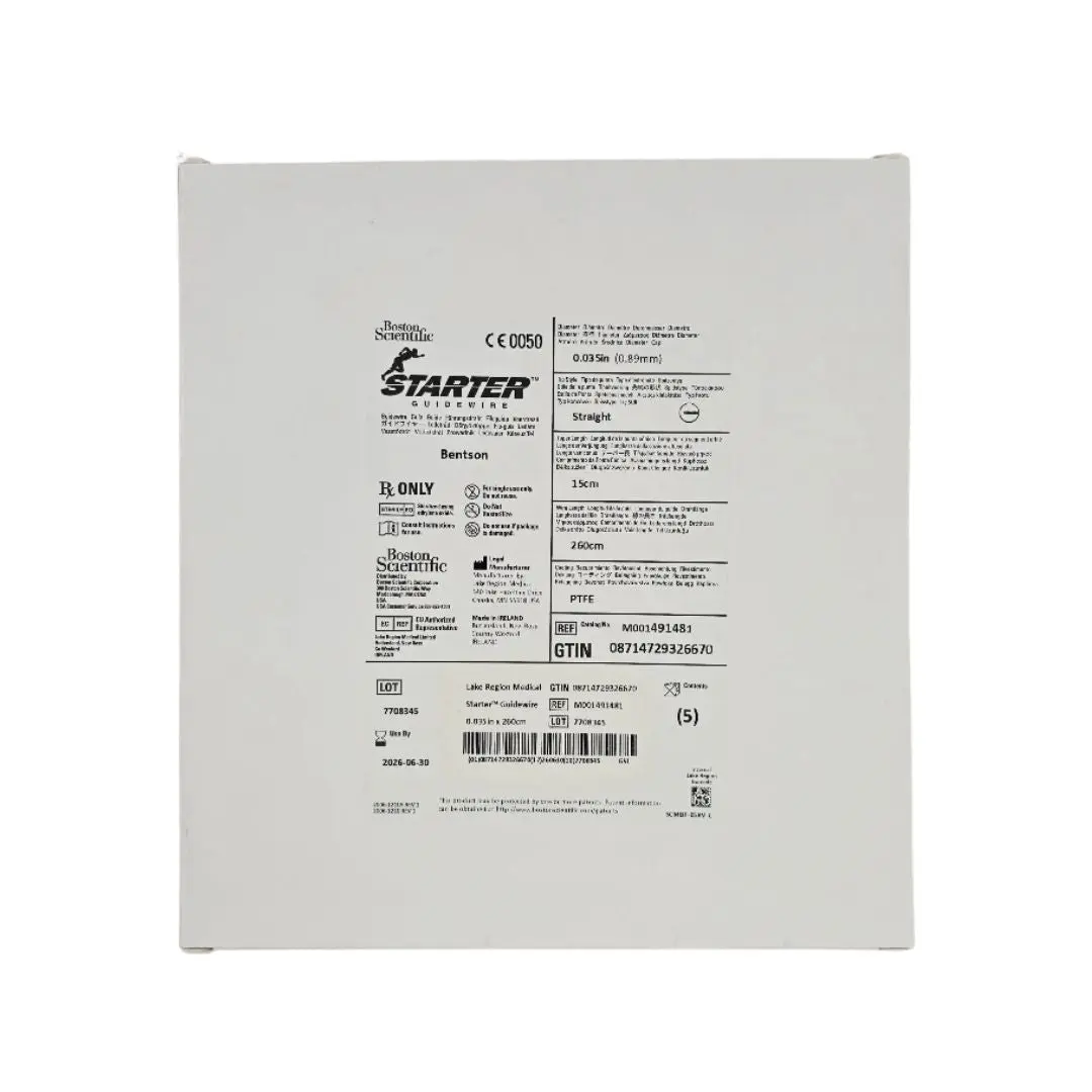 Boston Scientific M001491481 Starter Guidewire Bentson 0.035" x 260cm Straight 15cm Taper BX/5