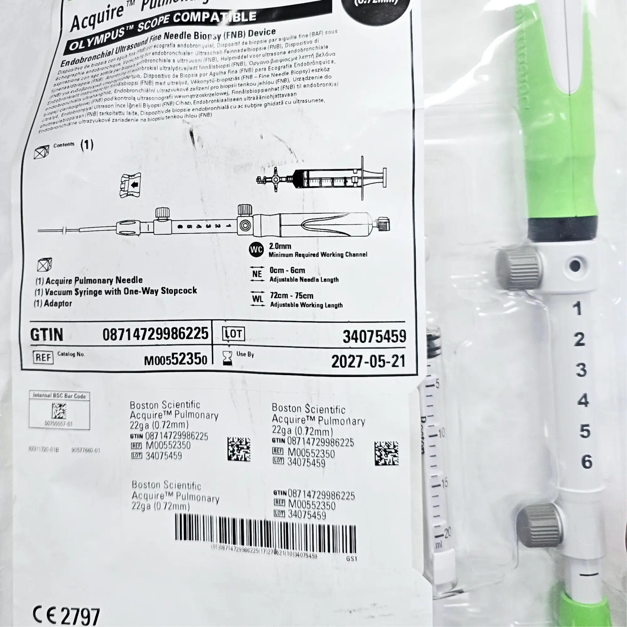 Boston Scientific M00552350 Acquire Pulmonary FNB Device - 22 Gauge, Olympus Compatible - Image 2