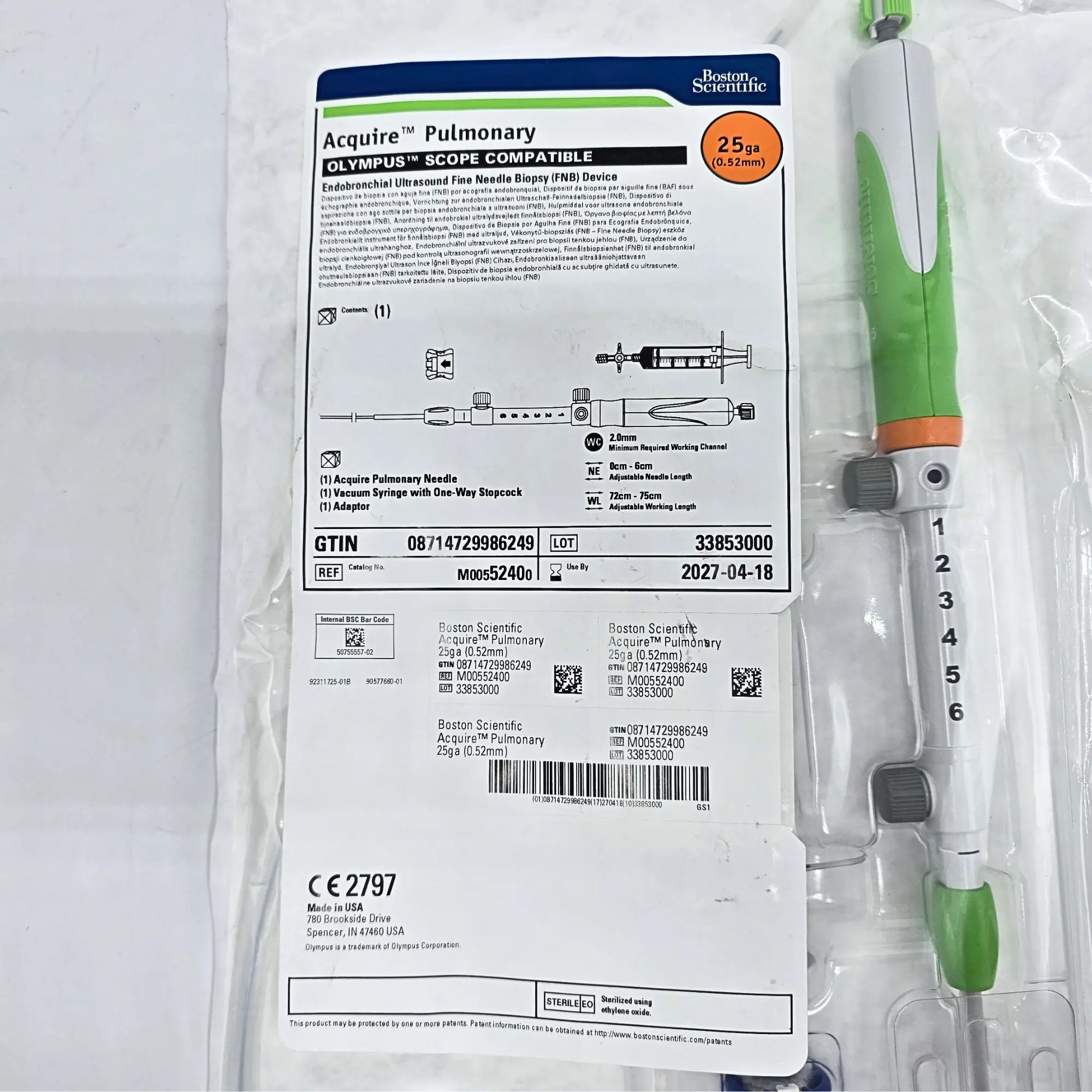 Boston Scientific M00552400 Endobronchial Ultrasound Fine Needle Biopsy Device - Image 2