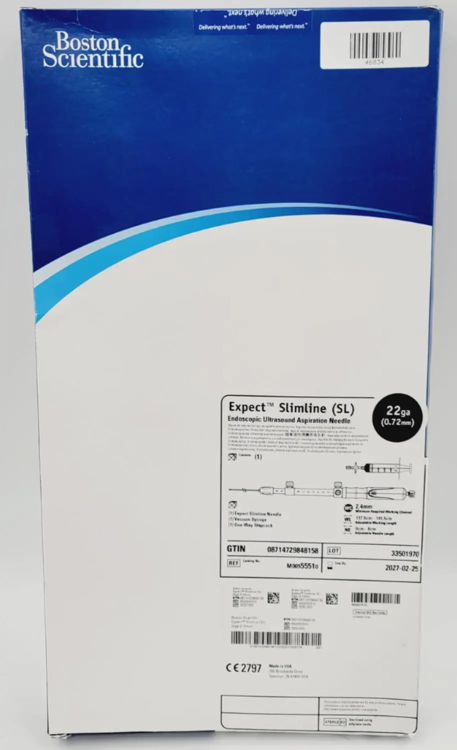 Boston Scientific M00555510 22ga Endoscopic Ultrasound Aspiration Needle 2.4mm - Image 3