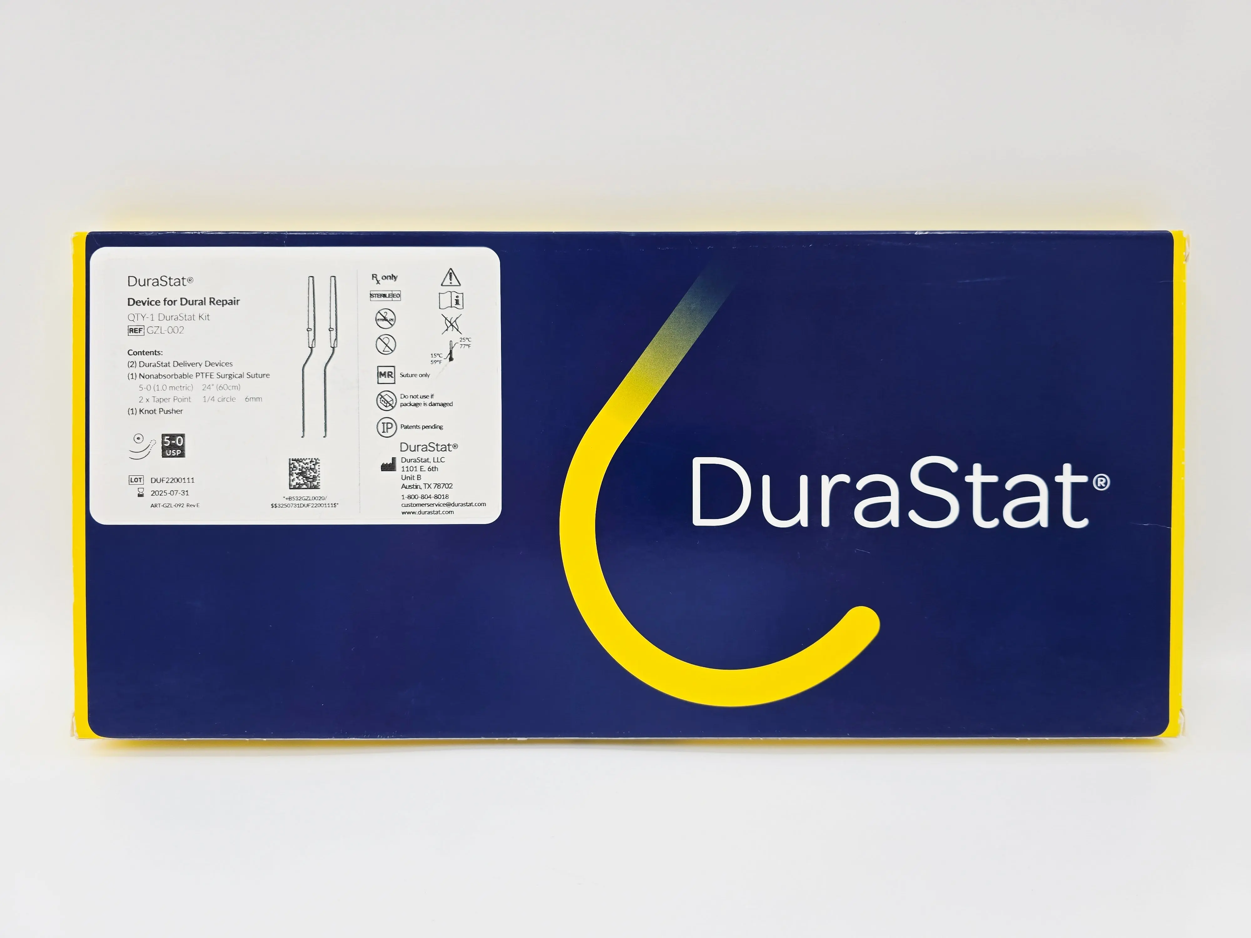 DuraStat GZL-002 DuraStat Kit Device for Dural Repair 5-0 USP Taper Point 1X24" 6mm - Image 2