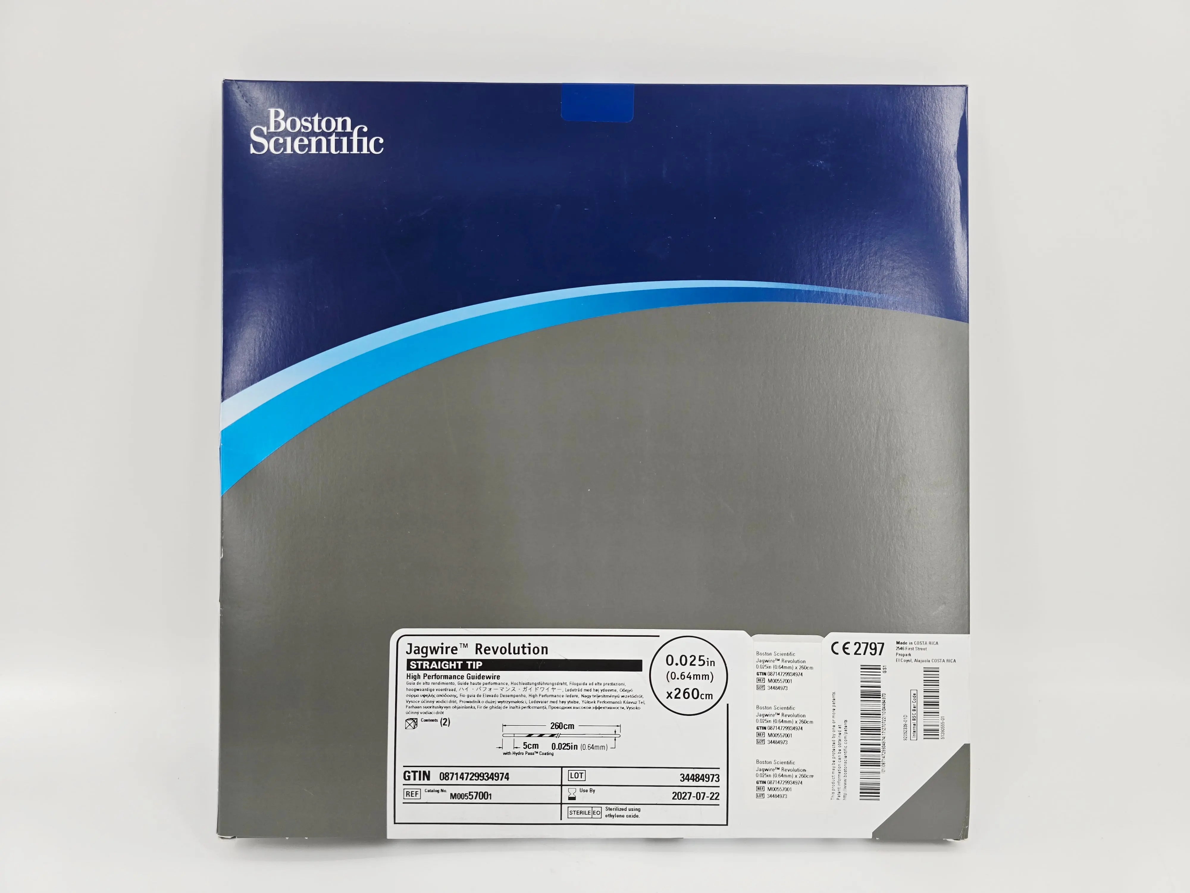Boston Scientific M00557001 Jagwire Revolution High Performance Guidewire Straight Tip 0.025" x 260cm BX/2 - Image 2