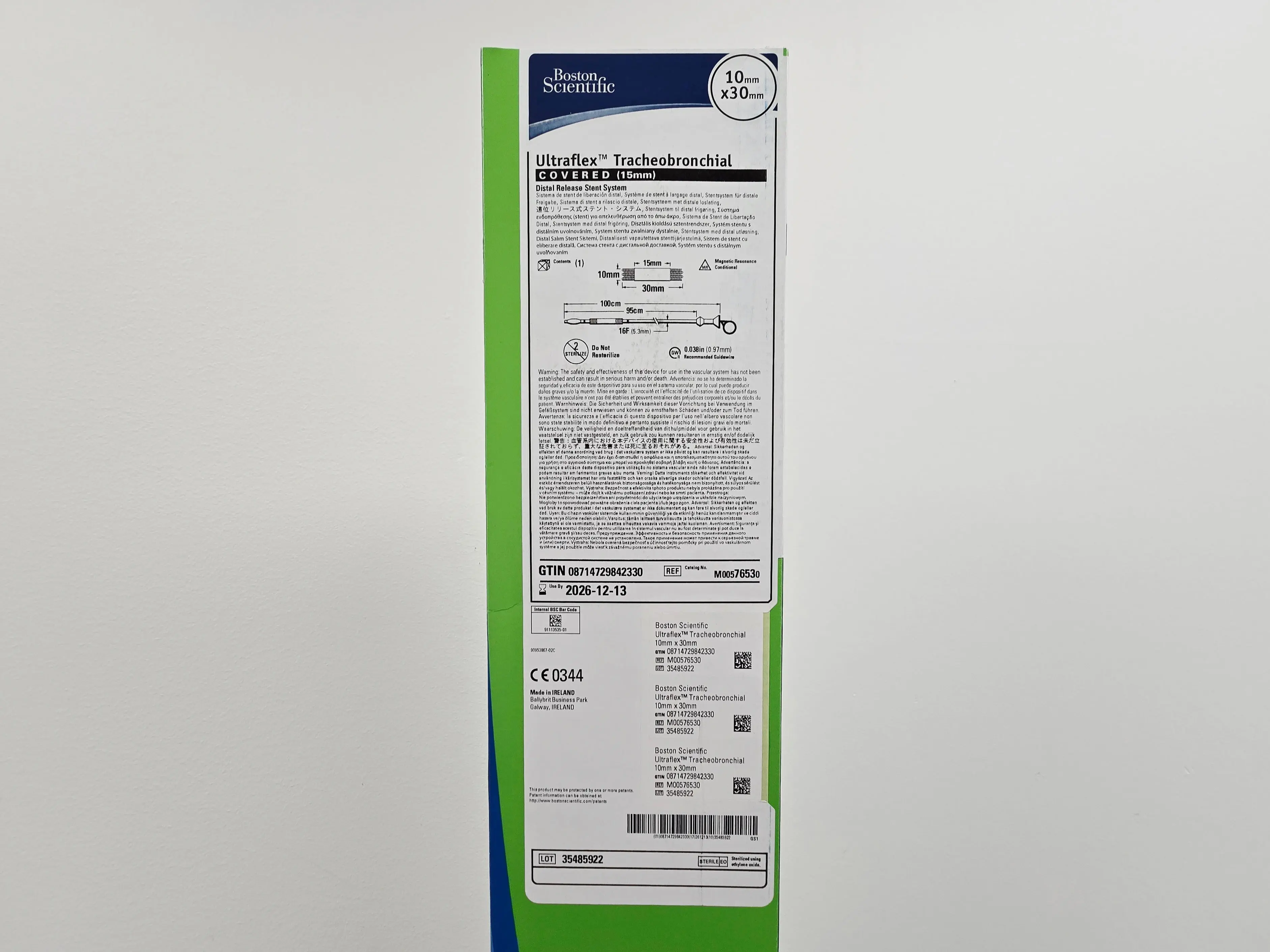 Boston Scientific M00576530 Ultraflex Tracheobronchial Distal Release Stent System 10mm x 30mm Covered 15mm 1/EA - Image 3