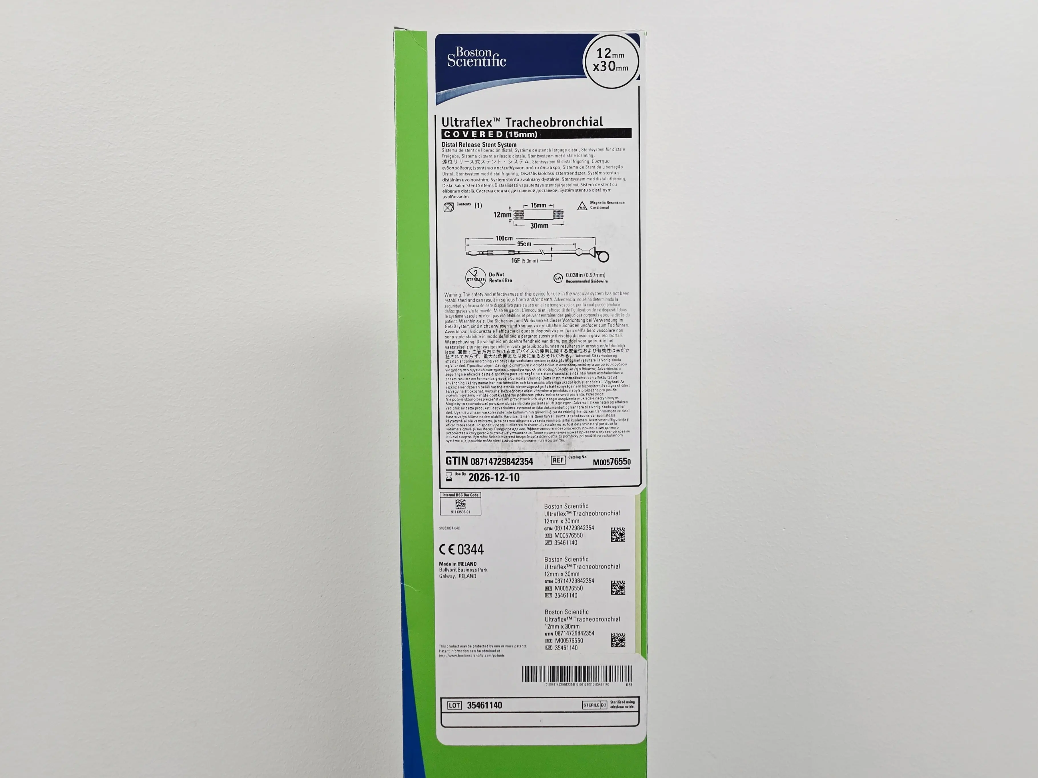 Boston Scientific M00576550 Ultraflex Tracheobronchial Distal Release Stent System 12mm x 30mm Covered 15mm 1/EA - Image 3