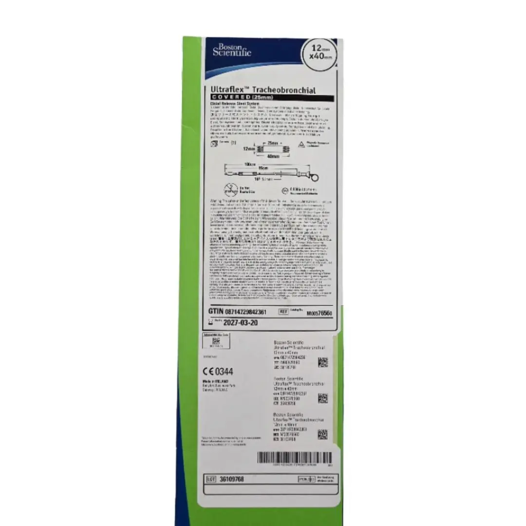 Boston Scientific M00576560 Ultraflex Tracheobronchial Distal Release Stent System 12mm x 40mm Covered 25mm 1/EA