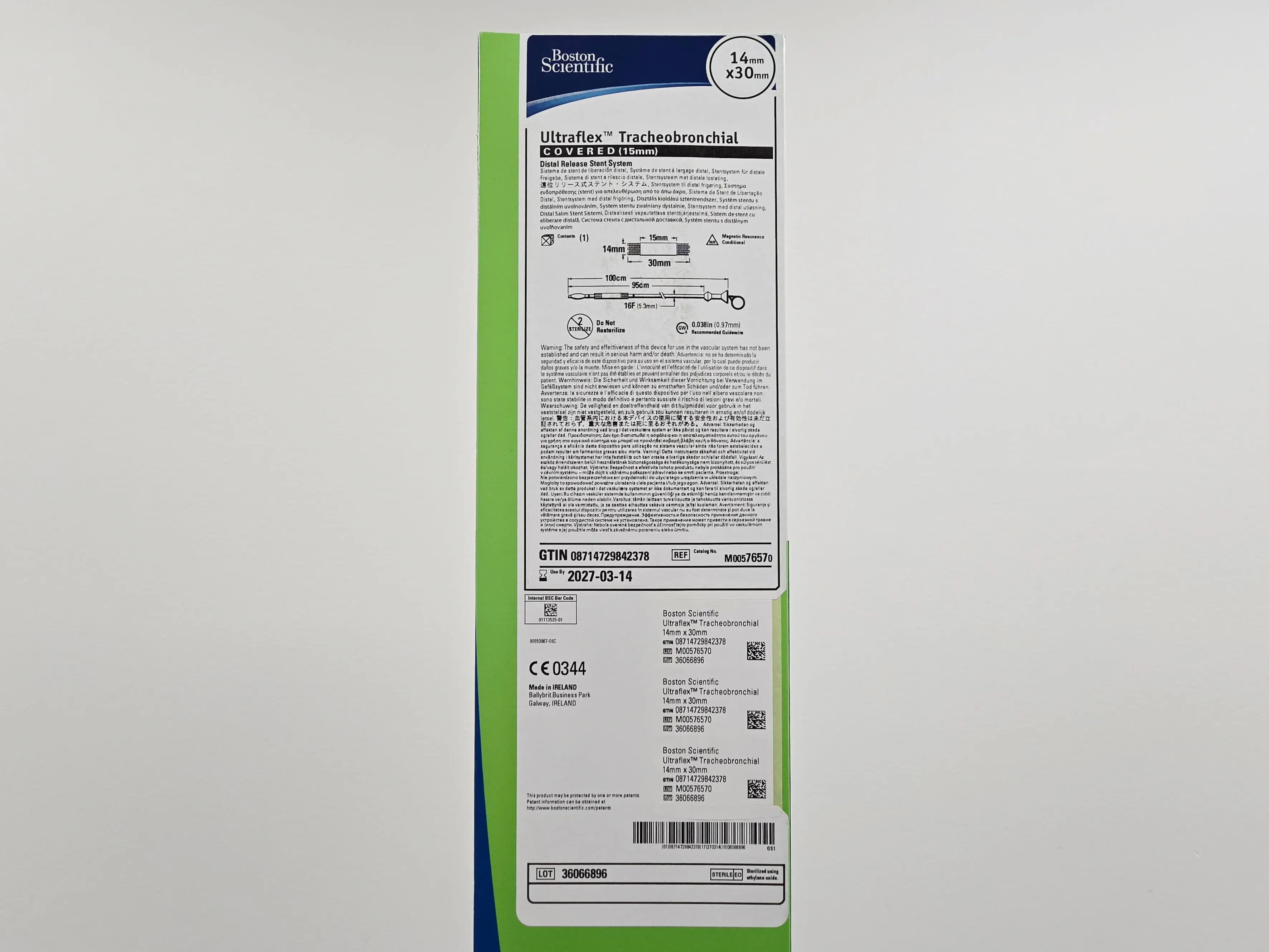 Boston Scientific M00576570 Ultraflex Tracheobronchial Distal Release Stent System 14mm x 30mm Covered 15mm 1/EA - Image 3