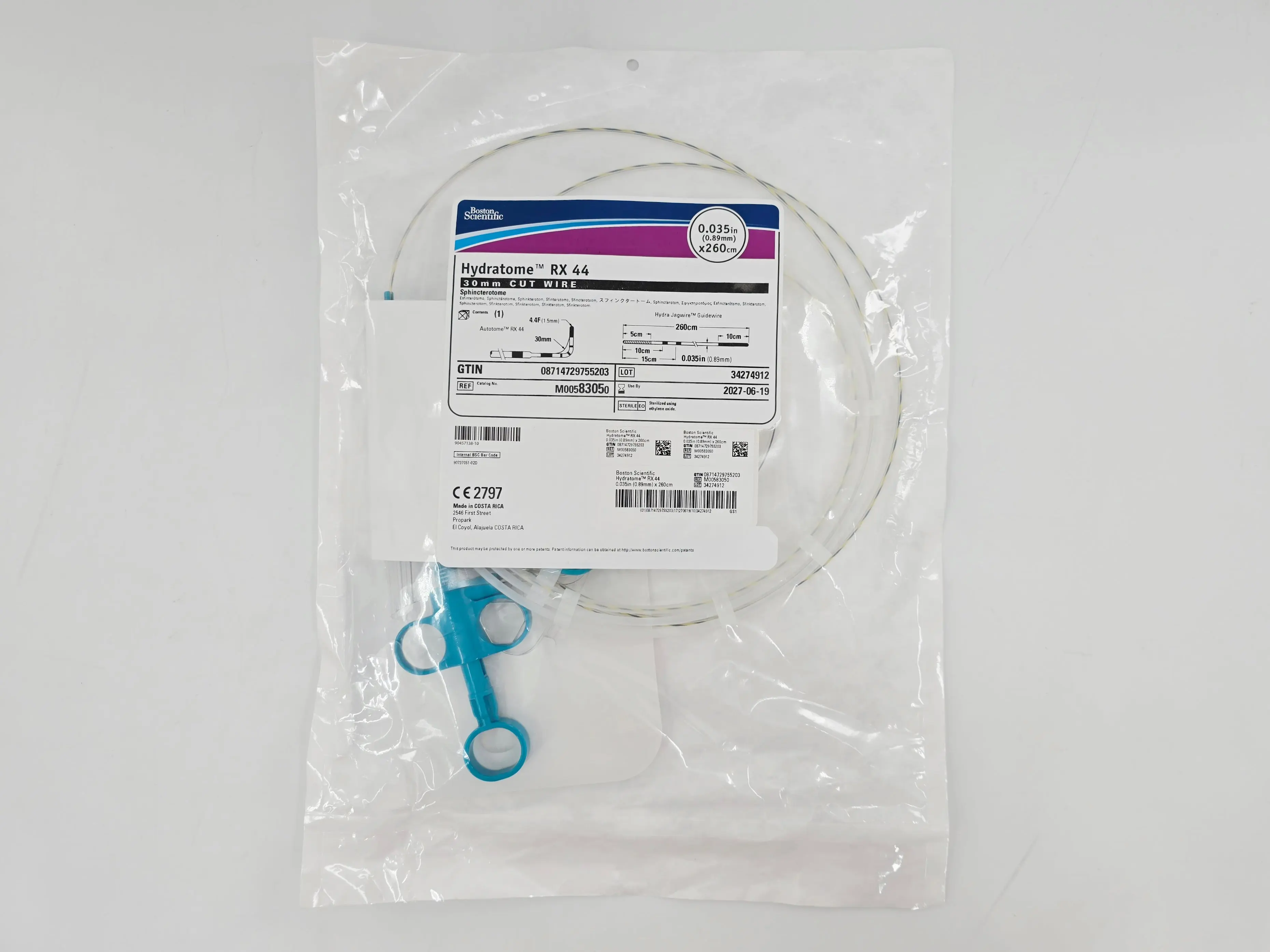 Boston Scientific M00583050 Hydratome RX 44 Sphinctertome 30mm Cut Wire 0.035" x 260cm 1/EA - Image 2