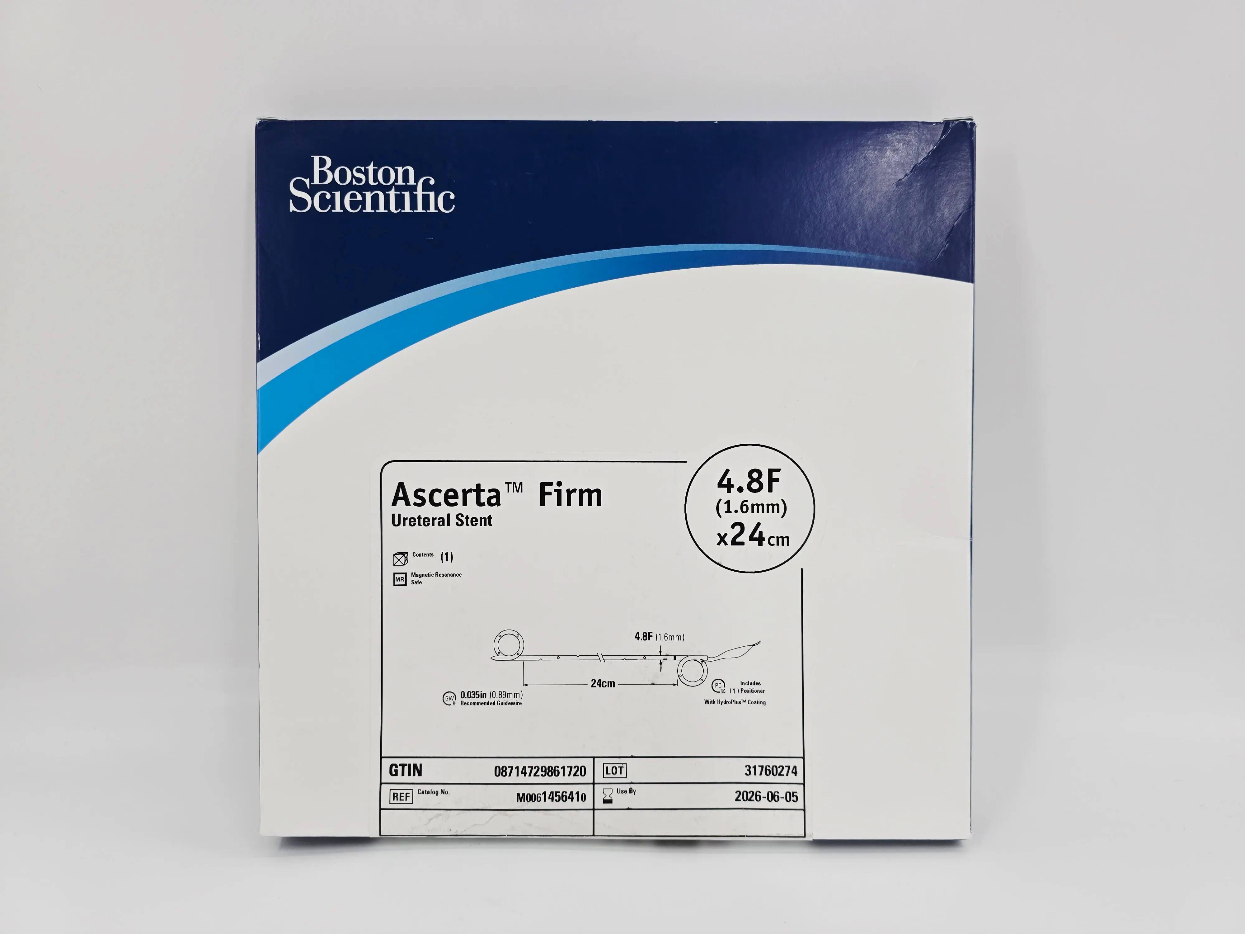 Boston Scientific M0061456410 Ascerta Firm Ureteral Stent 4.8F x 24cm - Image 2