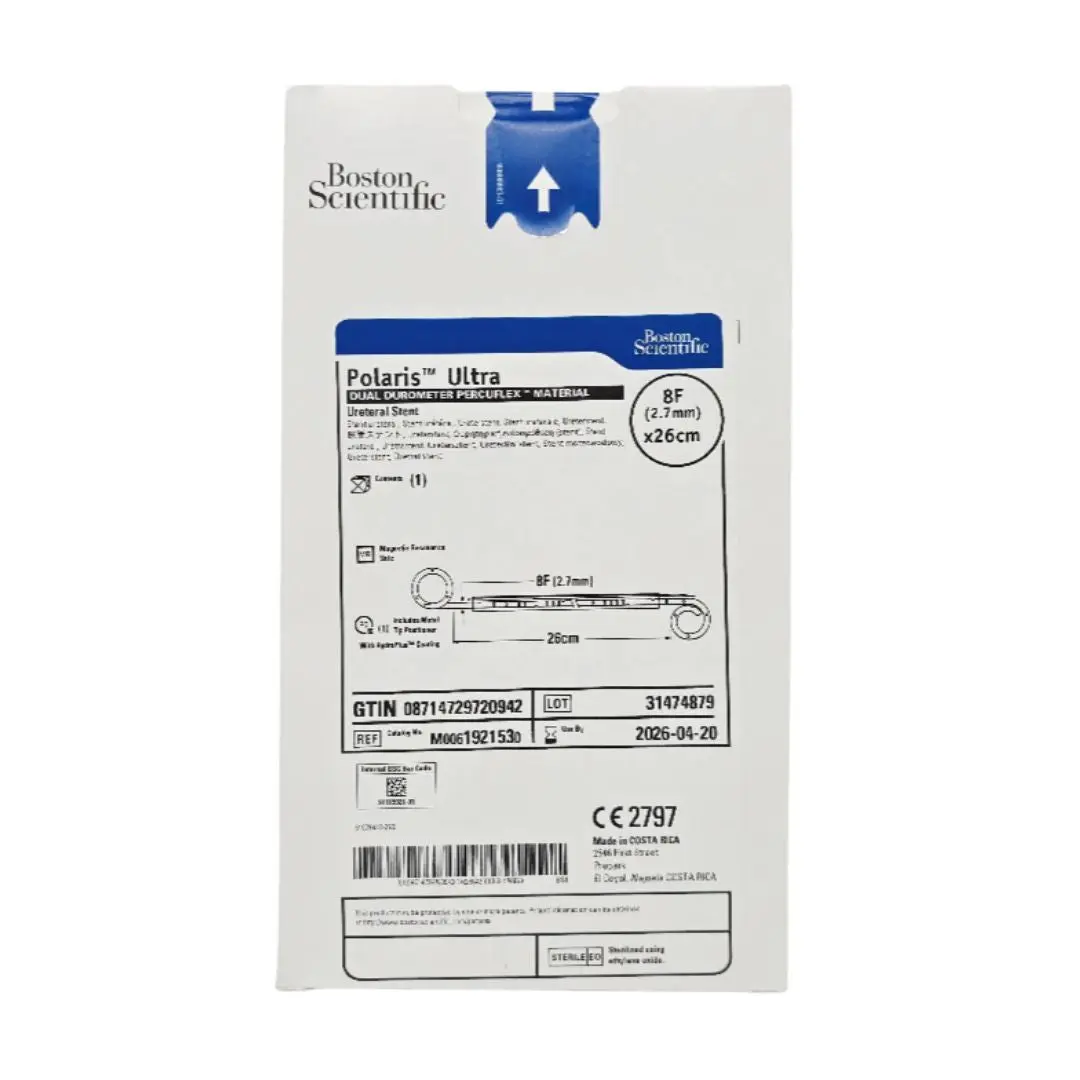 Boston Scientific M0061921530 Polaris Ultra Dual Durometer Percuflex Material Ureteral Stent 8F x 26cm 1/EA