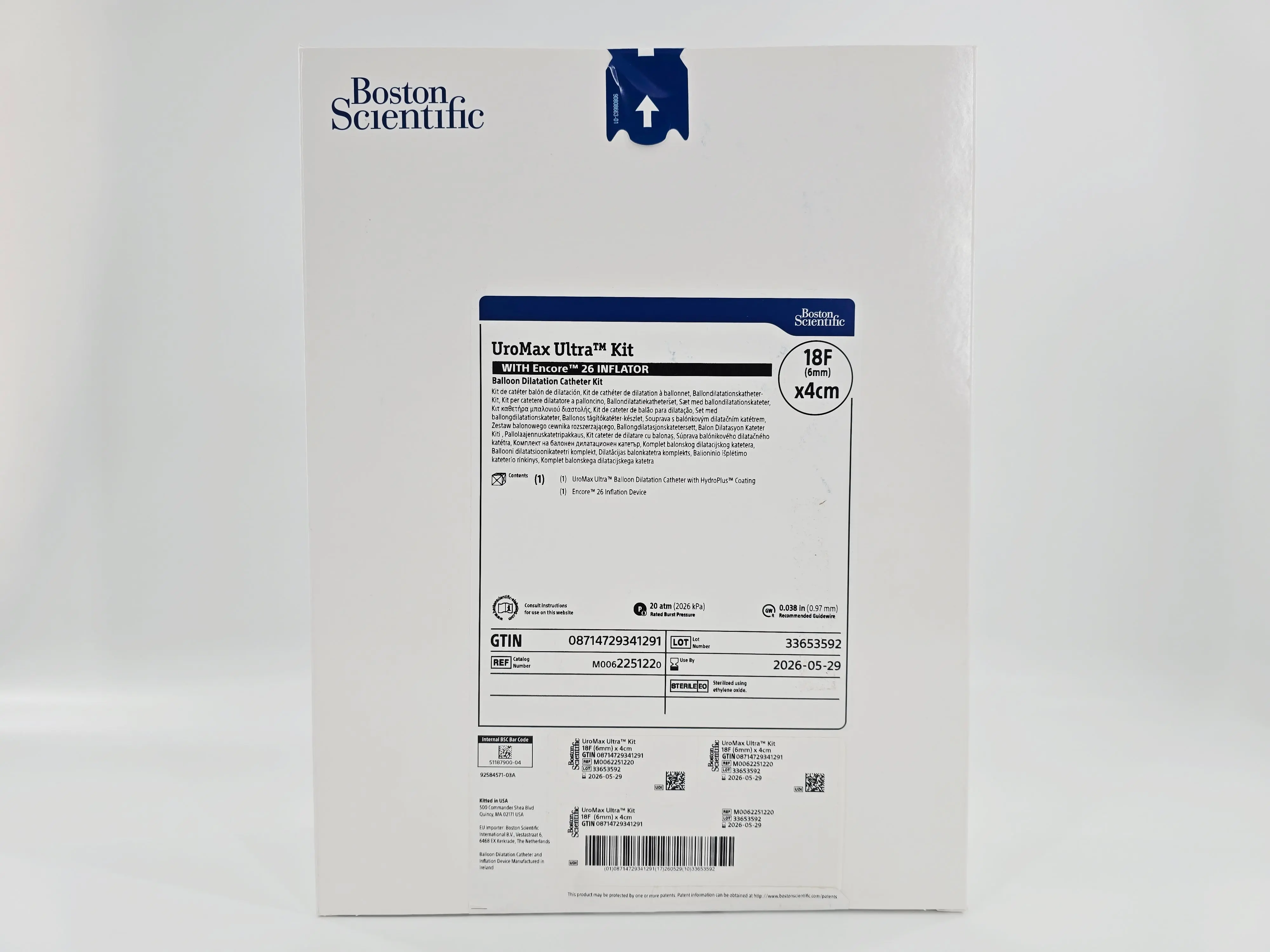 Boston Scientific M0062251220 UroMax Ultra Kit w/ Encore 26 Inflator Baloon Dilation Catheter Kit 18F x 4cm - Image 2
