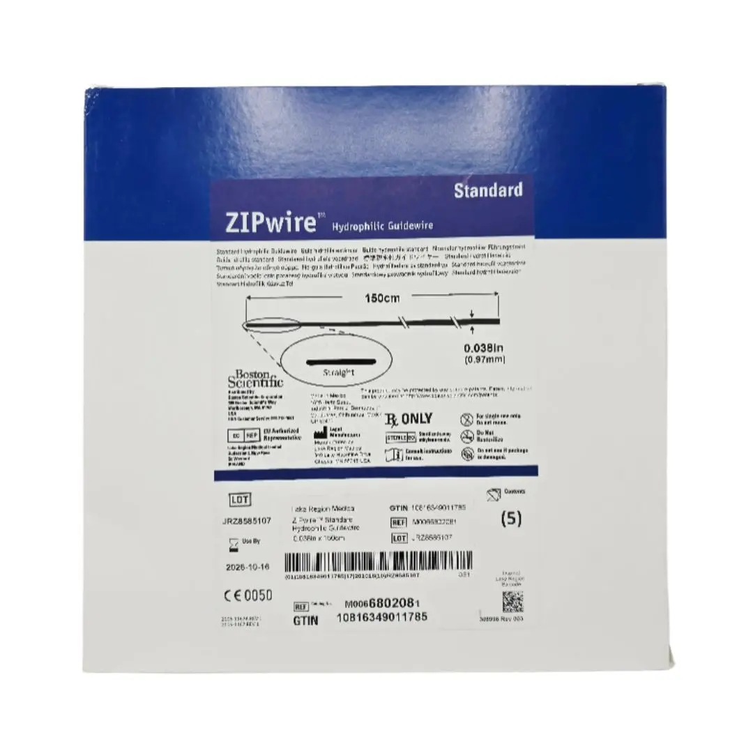 Boston Scientific M0066802081 ZIPwire Standard Hydrophilic Guidewire 150cm x 0.038" Straight BX/5