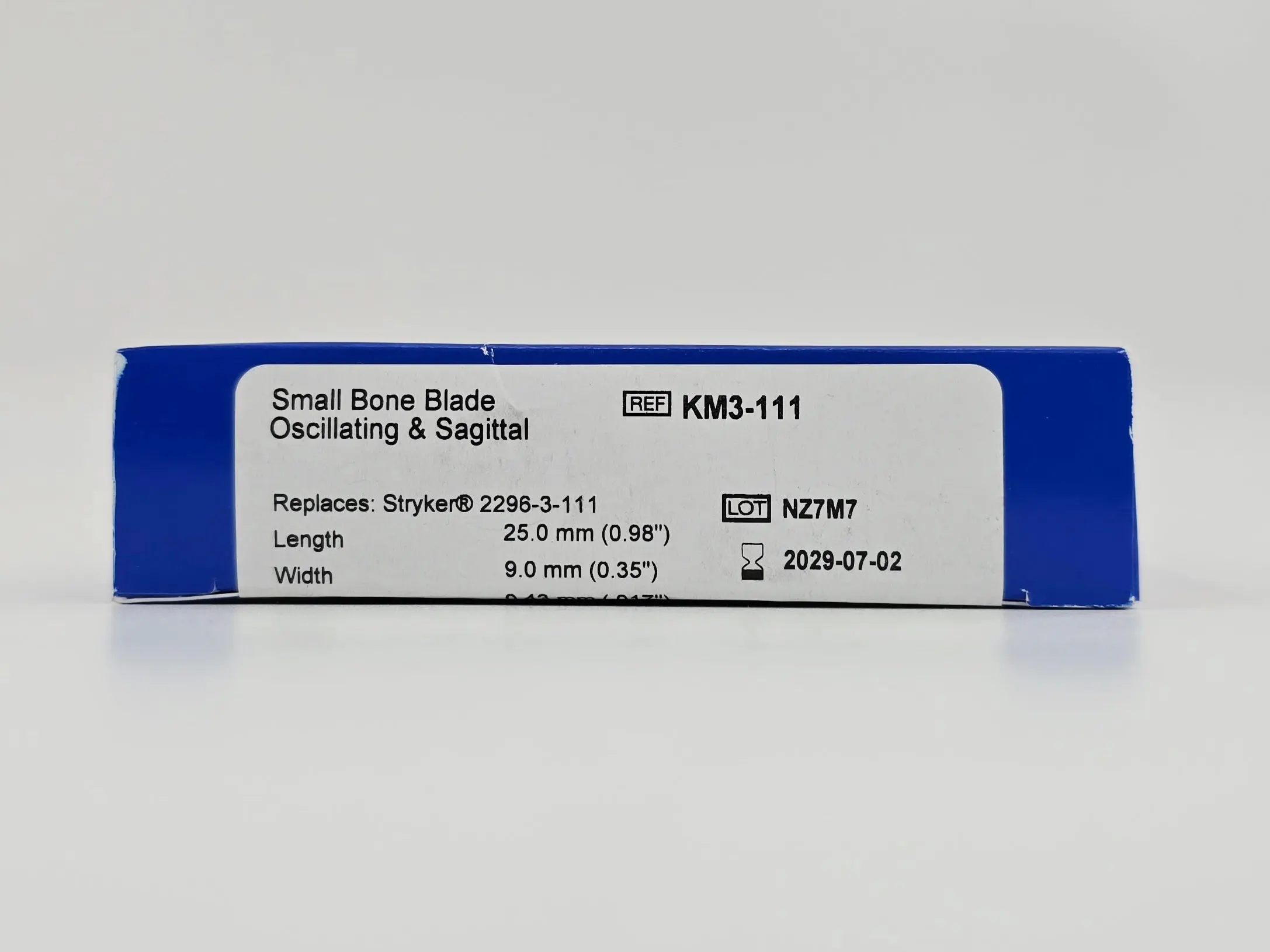 Brasseler KM3-111 Small Bone Blade Oscillating & Sagittal 25mm x 9mm x 0.38mm BX/5 - Image 2