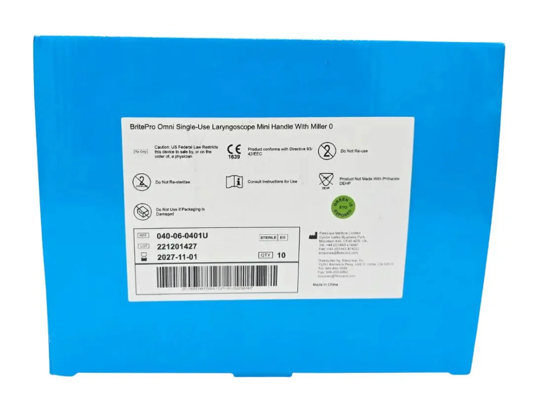 BritePro 040-06-0401U Omni Laryngoscope Mini Handle Miller 0 Box of 10