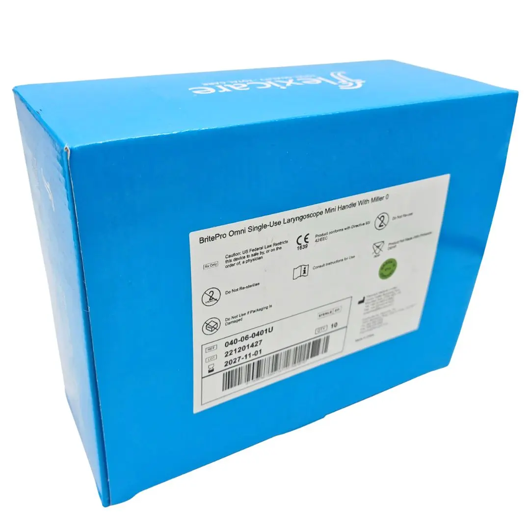 BritePro 040-06-0401U Omni Laryngoscope Mini Handle Miller 0 Box of 10 - Image 4