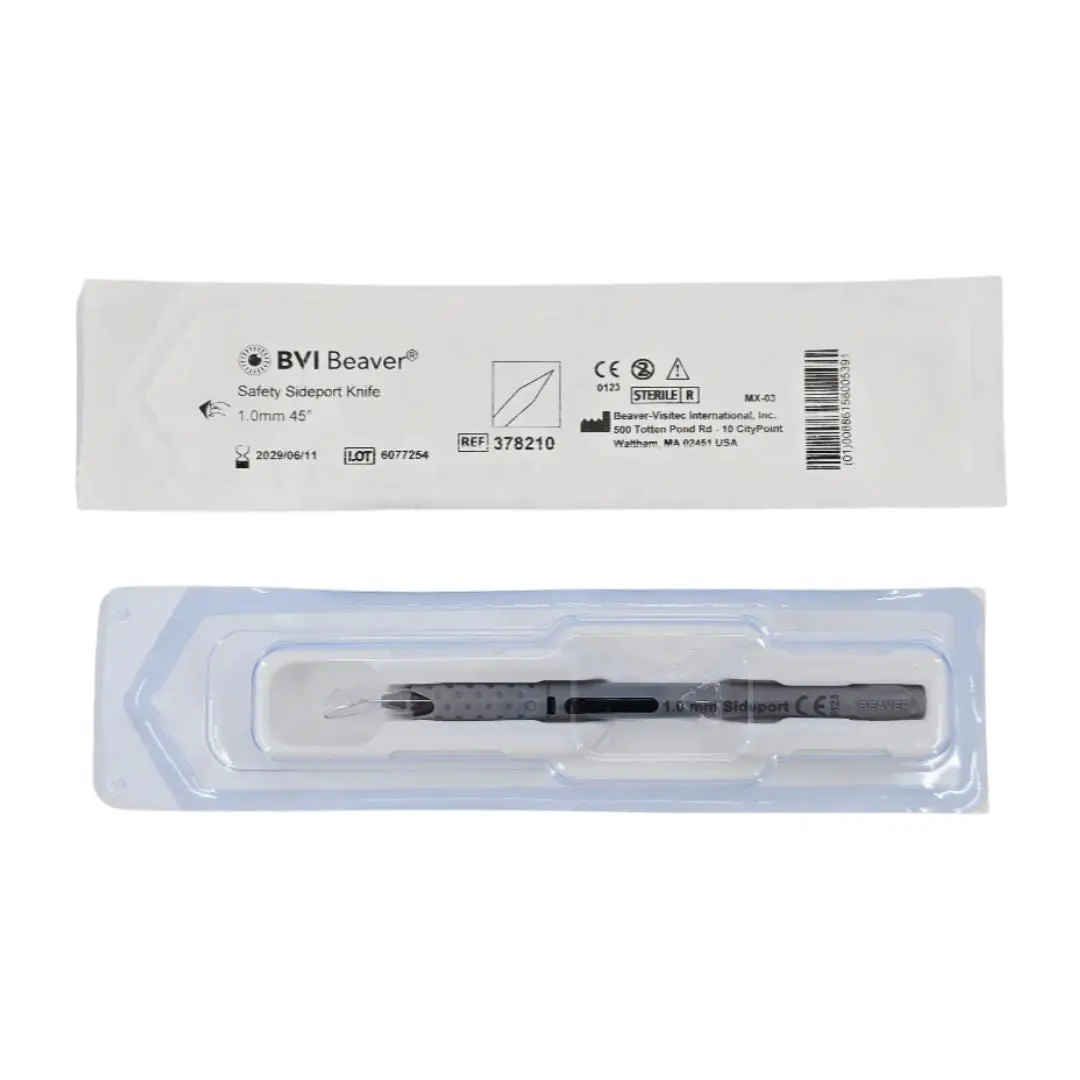 BVI Beaver 378210 Safety Sideport Knife 1.0mm Sideport Angled 45° 1/EA