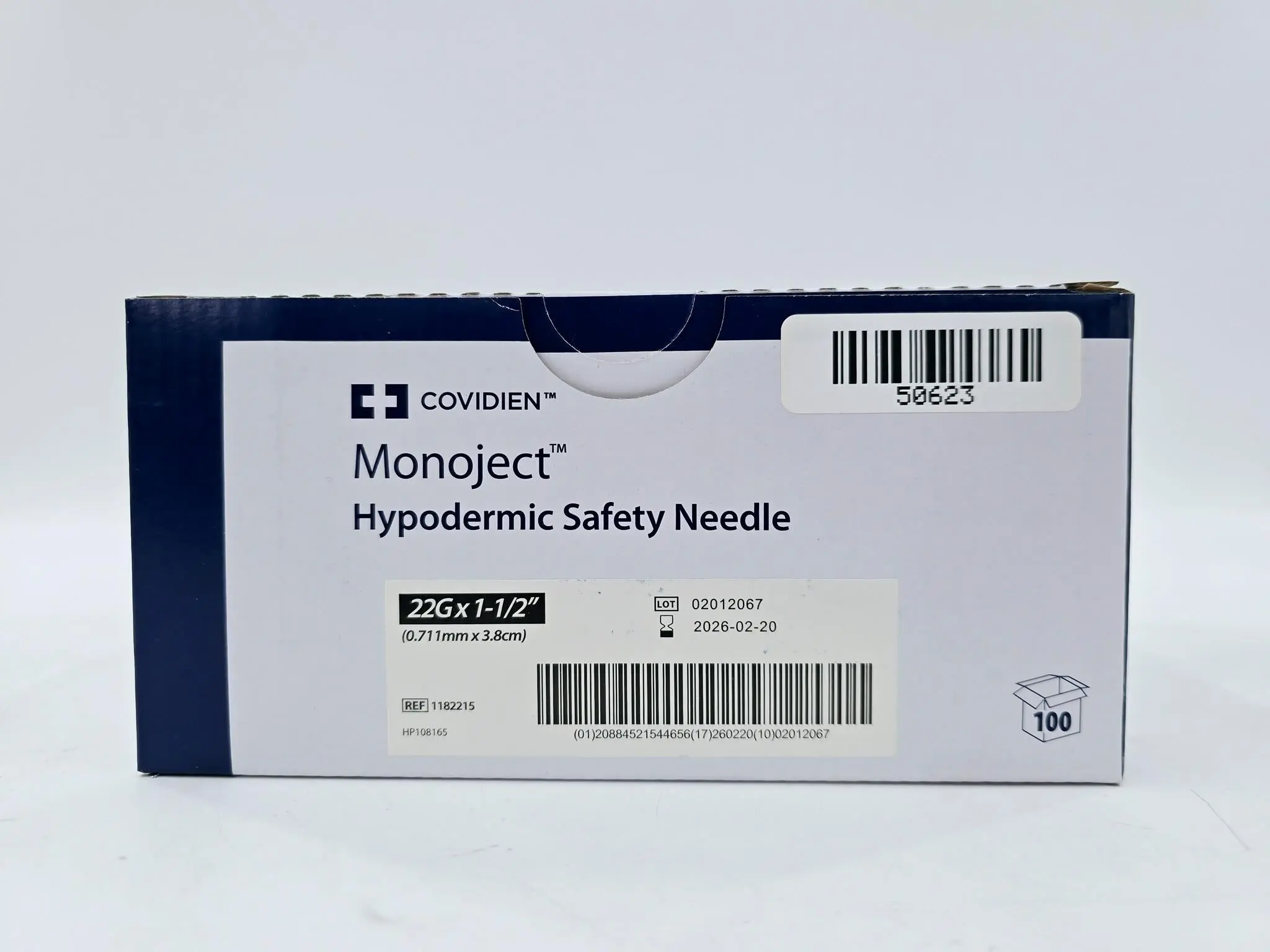 Cardinal Health 1182215 Monoject Hypodermic Safety Needle 22G x 1-1/2" BX Of 100 - Image 3