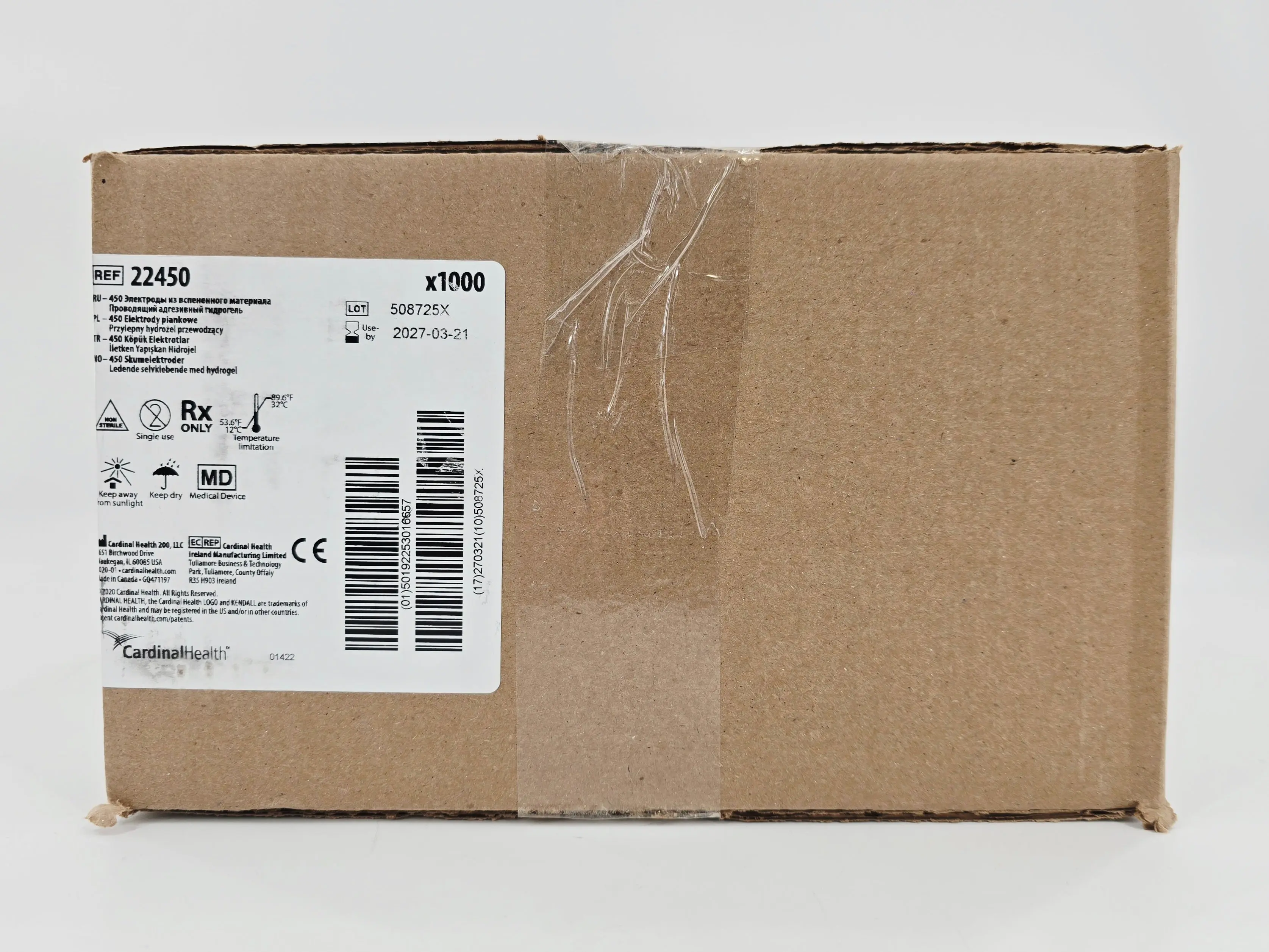 Cardinal Health 22450 Kendall 450 Foam Electrodes Conductive Adhesive Hydrogel CS/1000 - Image 3