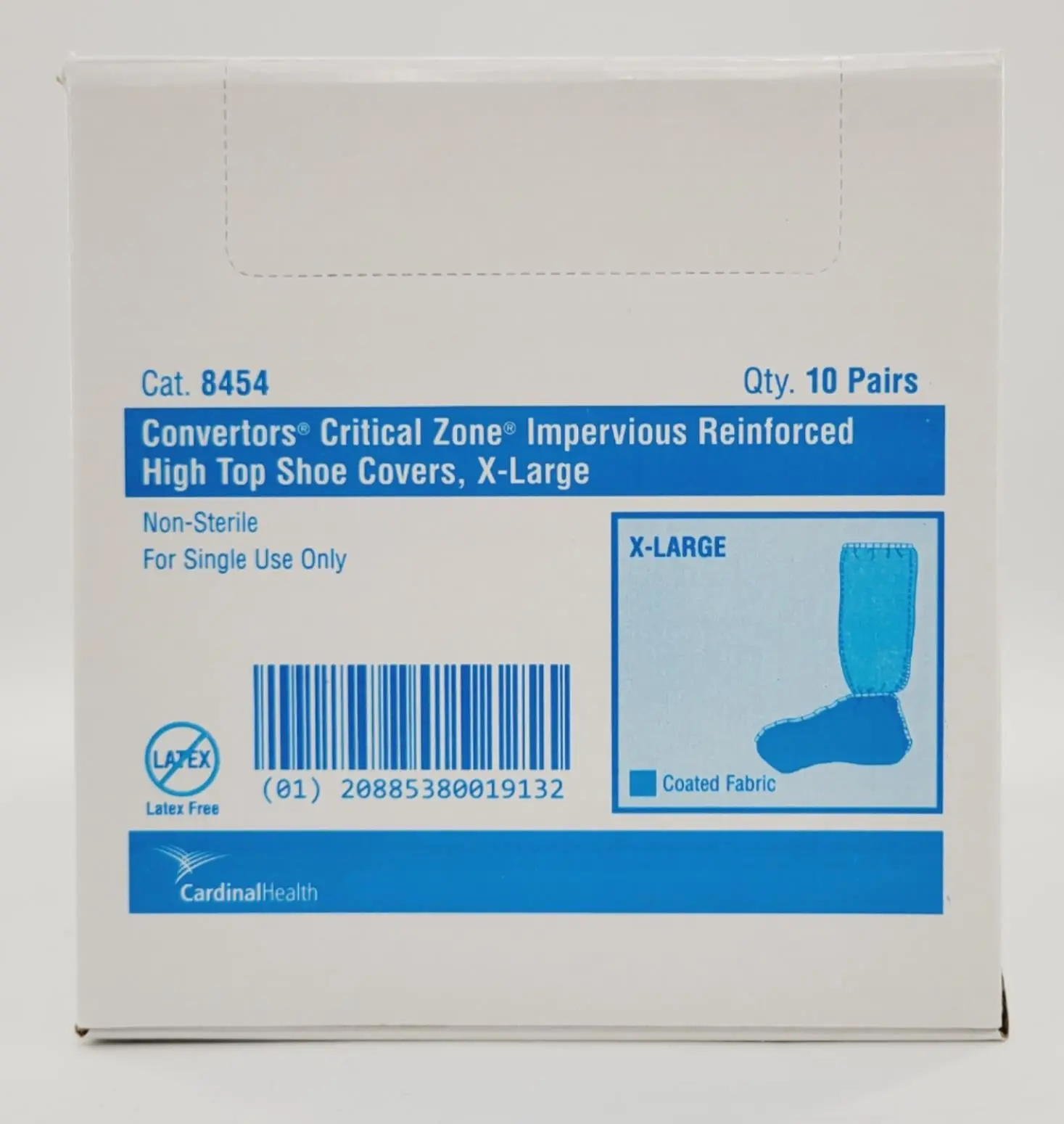 Cardinal Health 8454 High Top Shoe Covers X-Large Latex Free 80/CS - Image 2