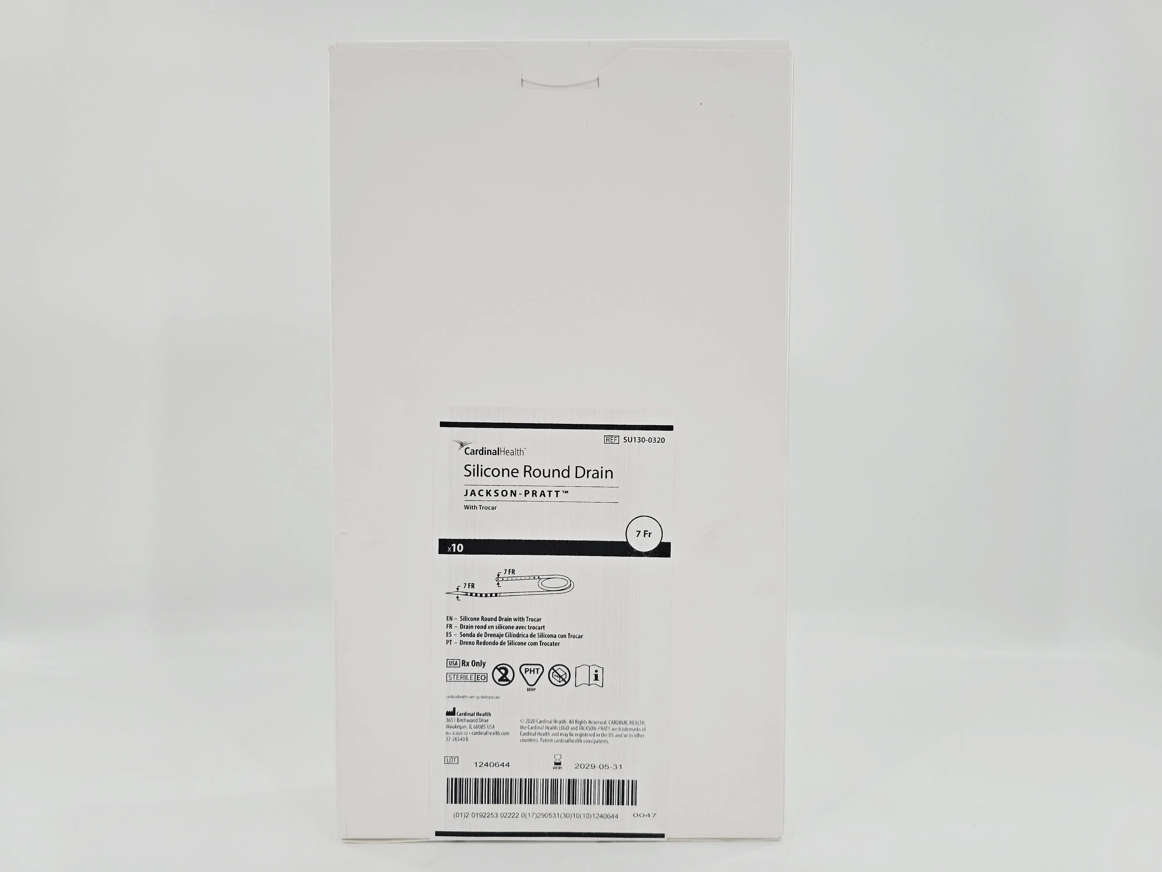 Cardinal Health SU130-0320 Jackson-Pratt Silicone Round Drain w/ Trocar 7Fr. BX/10 - Image 2