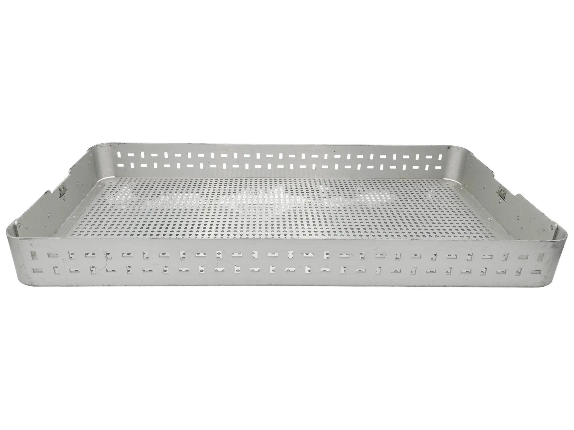 Case Medical Instrument Sterilization Tray w/ Lid Perforated 23" x 11" x 3" - Image 2