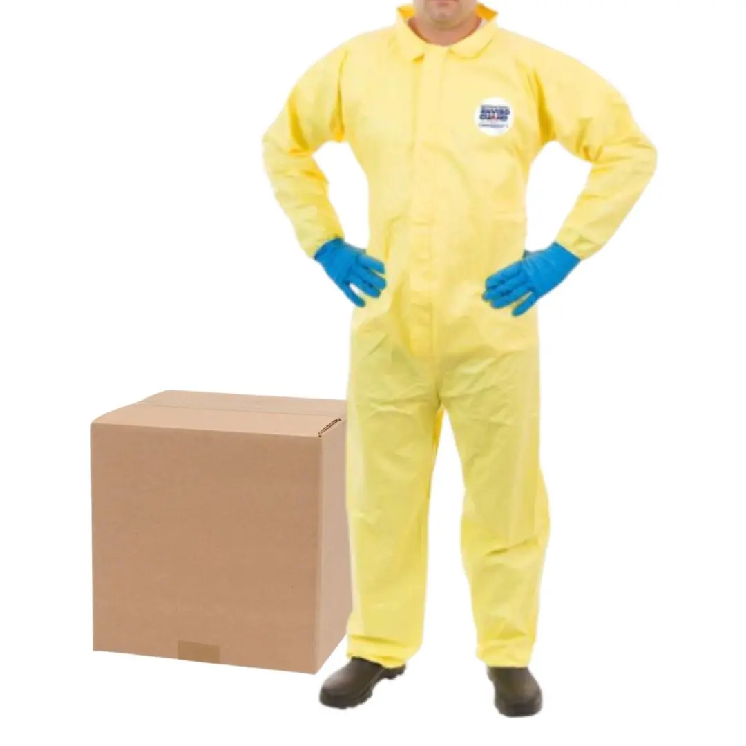 Enviroguard ChemSplash 1 7012YS Chemical Splash Coverall, Elastic Wrist, Open Ankle, Case of 12