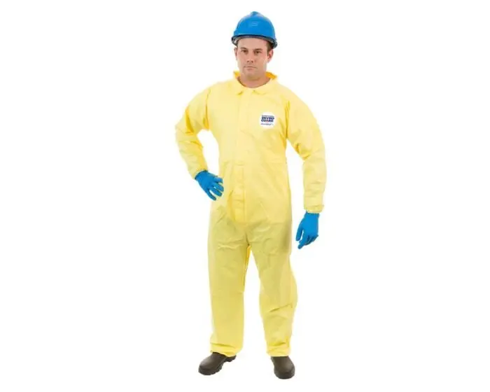 Enviroguard ChemSplash 1 7012YS Chemical Splash Coverall, Elastic Wrist, Open Ankle, Case of 12 - Image 3