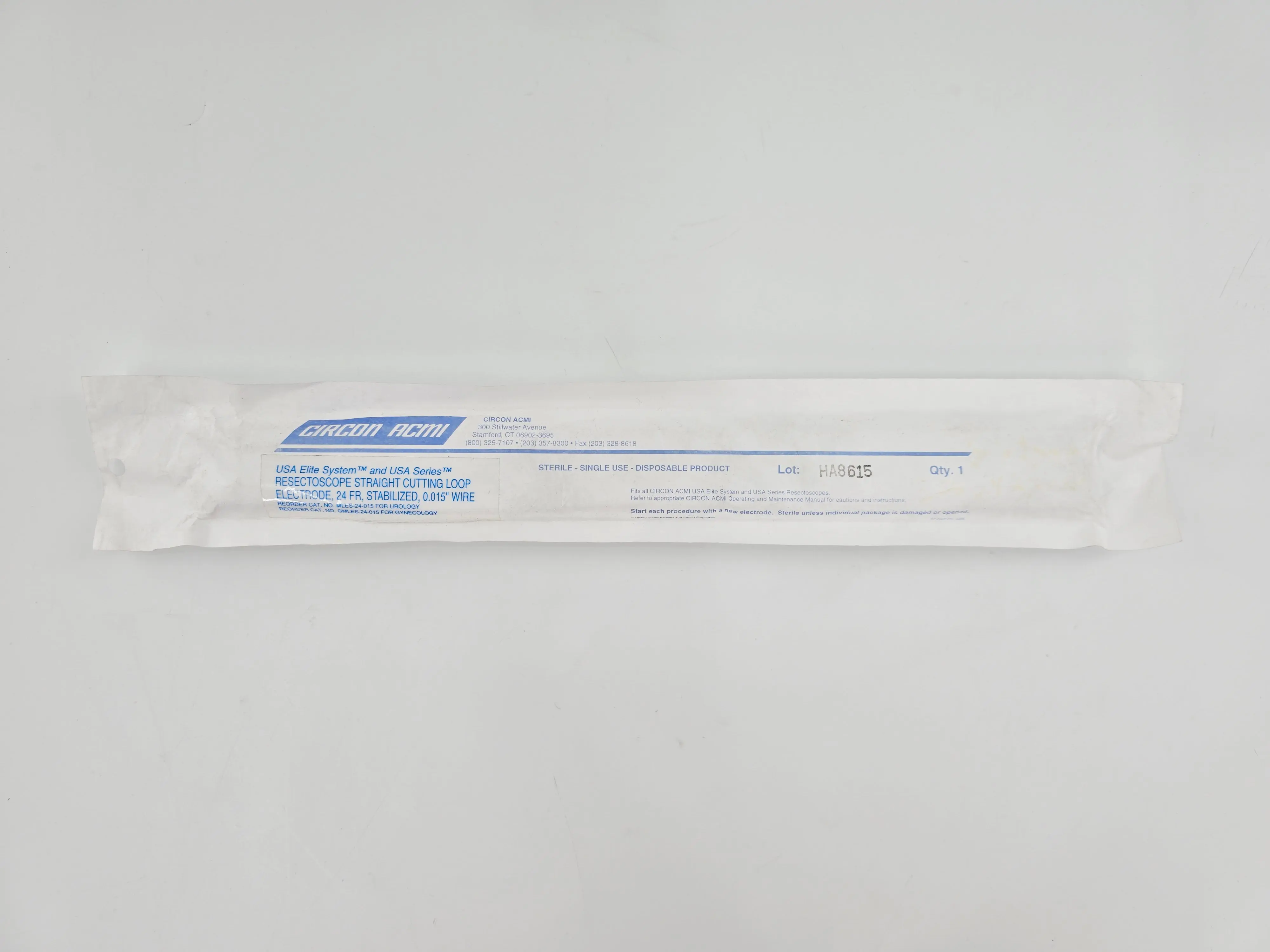 Circon ACMI MLES-24-015 Straight Cutting Loop Electrode Stabilized 0.015" Wire 24 Fr USA Elite System and USA Series - Image 2