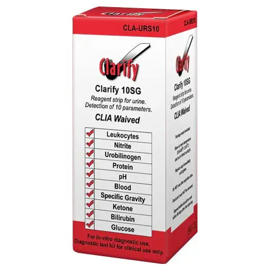 Clarity DTG 2/4/5/7/10 Parameter Urocheck Urine Reagent Test Strips 100/bx - Image 4