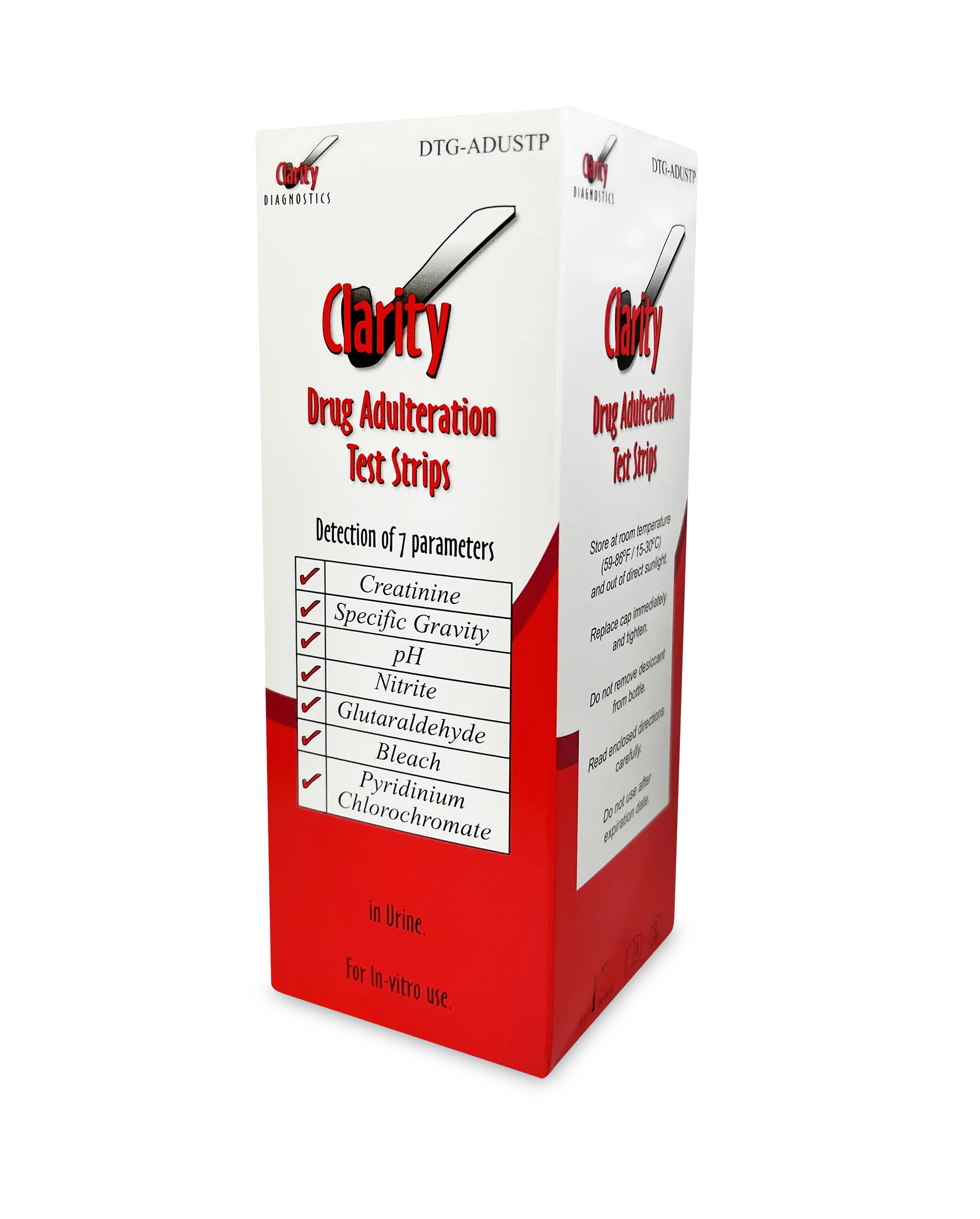Clarity DTG-ADUSTP Urine Adulteration Strips 25/BX
