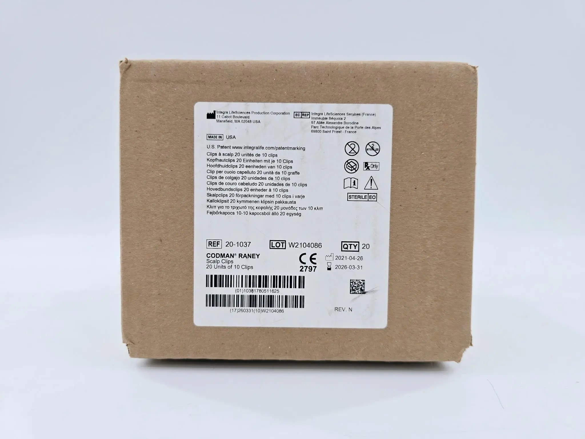 Codman 20-1037 Raney Scalp Clips 20 Units of 10 Clips - Image 2
