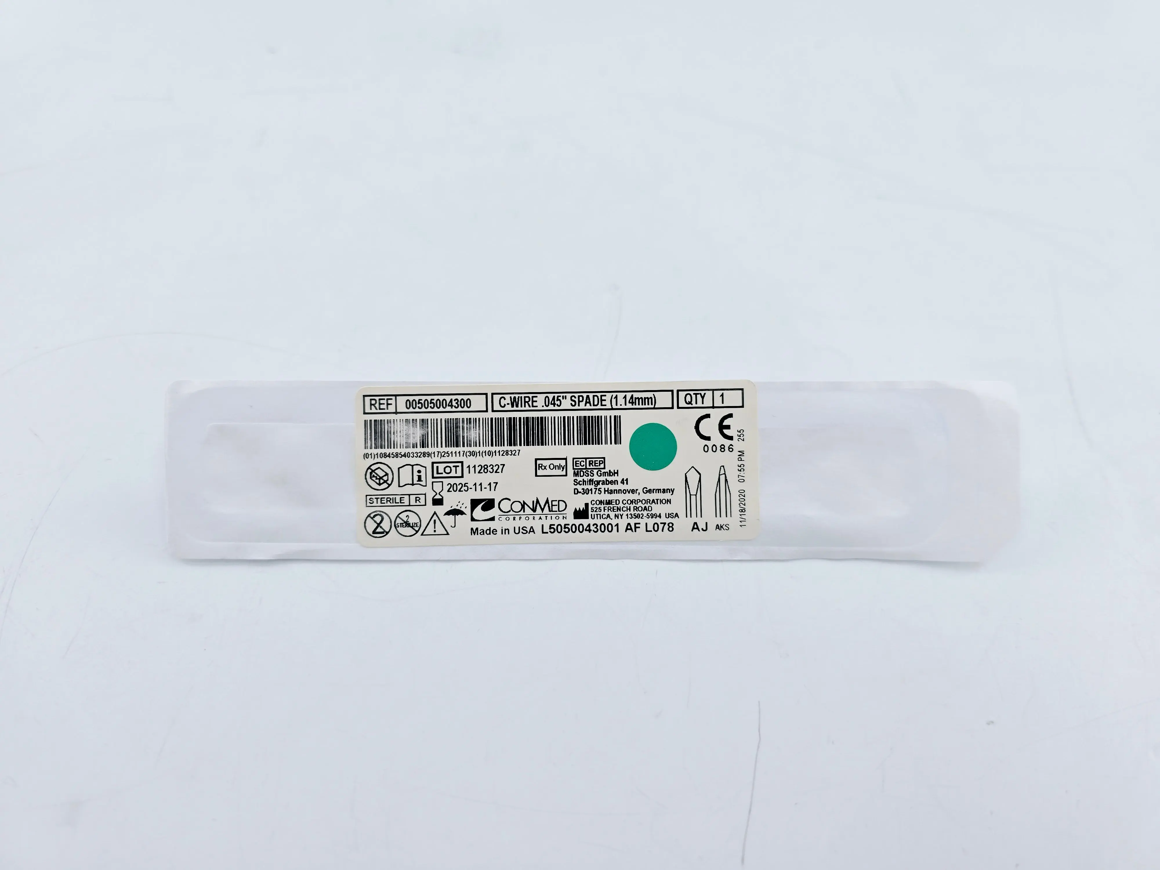 ConMed 00505004300 C-Wire Pak Double Ended Orthopaedic Wire, Spade .45" Box of 50 - Image 4