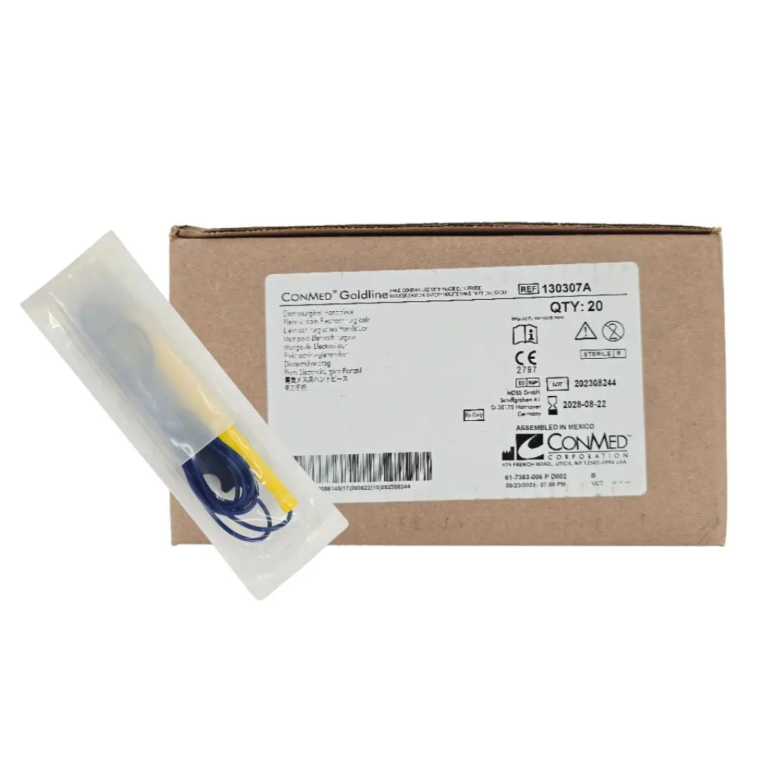 ConMed 130307A Goldline Electrosurgical Handpiece w/ Blade Electrode, Rocker Switch & Safety Holster 10' Cable CS/20