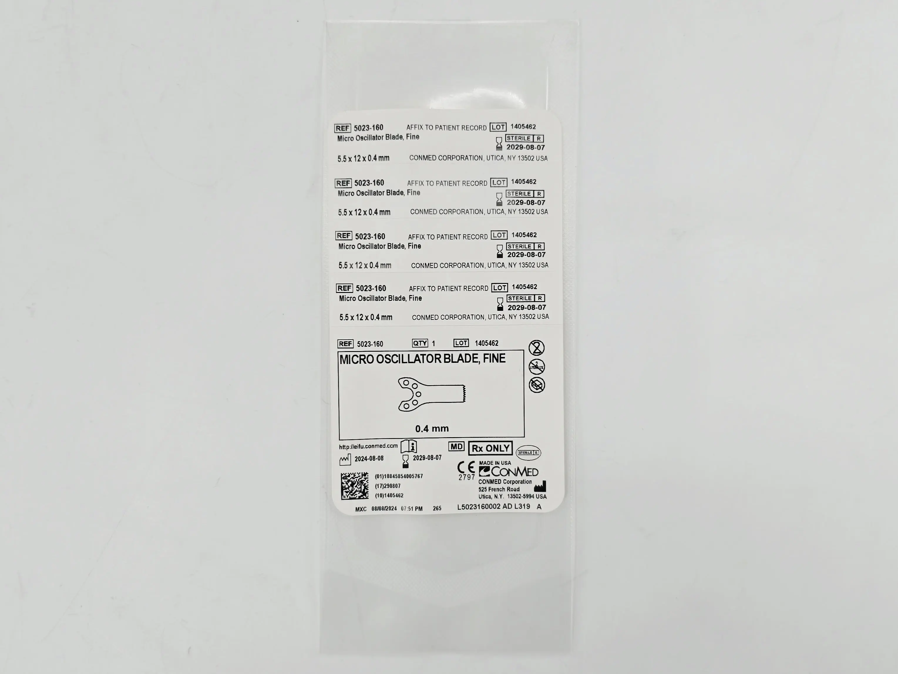 ConMed 5023-160 Micro Oscillator Blade Fine 5.5mm x 12mm x 0.4mm 1/EA - Image 2