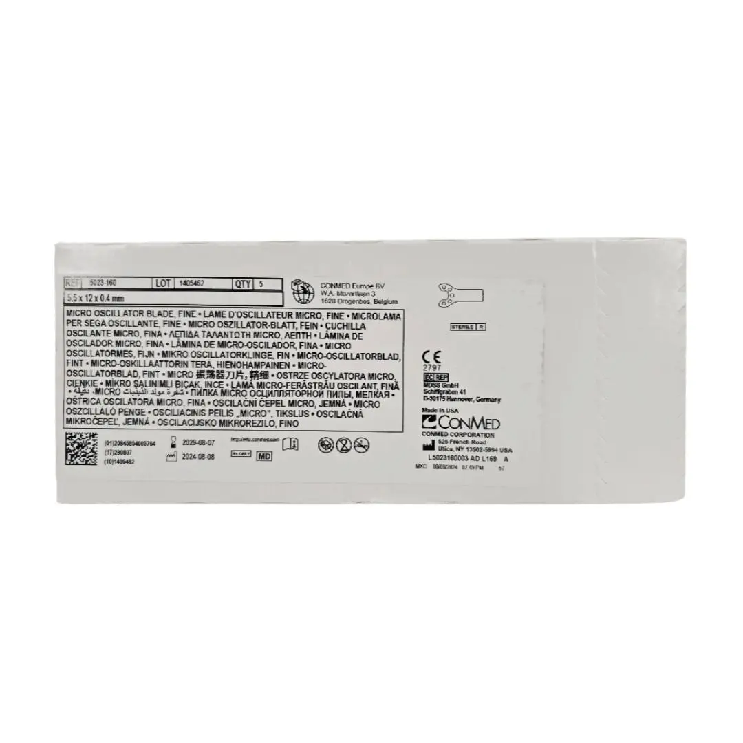 ConMed 5023-160 Micro Oscillator Blade Fine 5.5mm x 12mm x 0.4mm BX/5