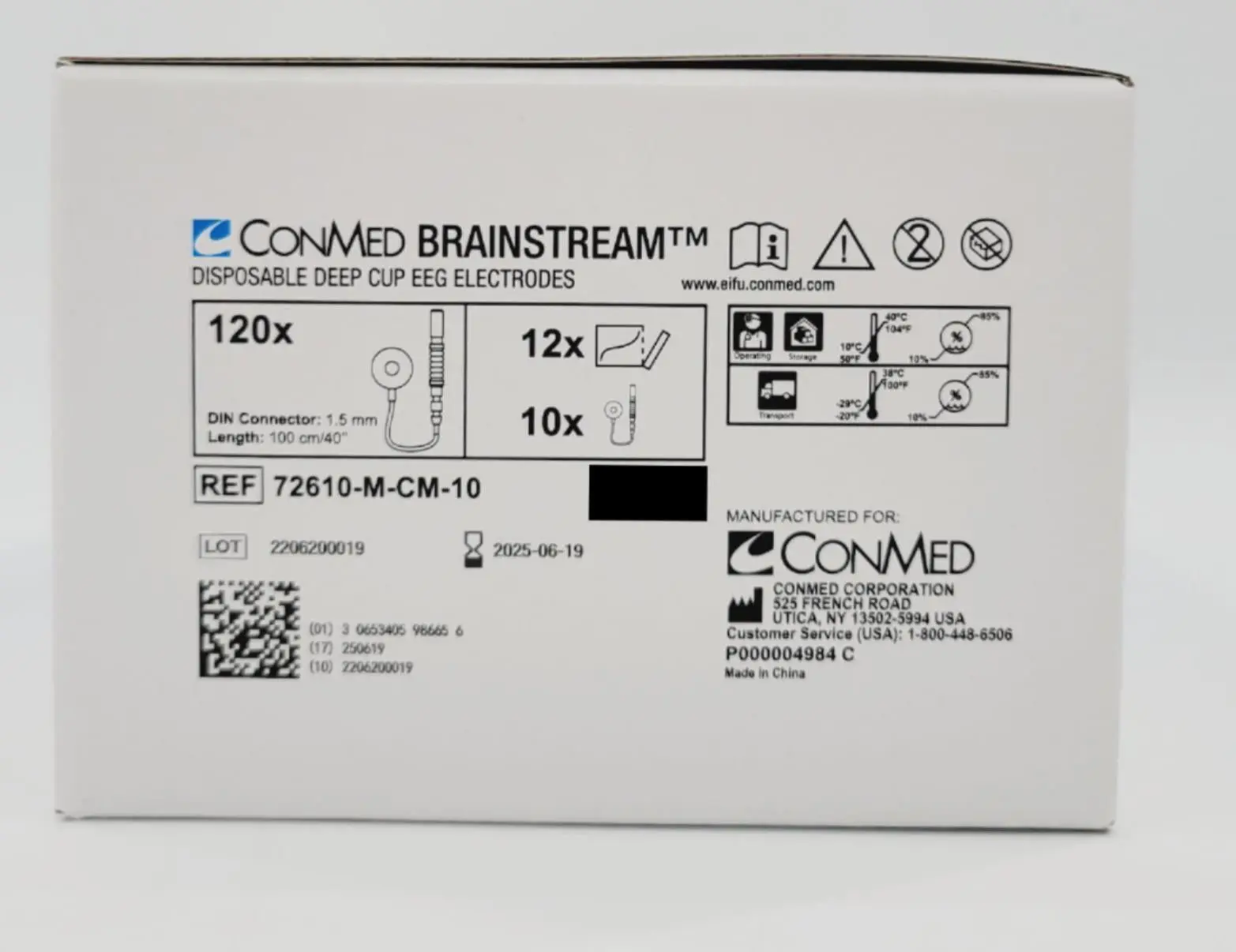 ConMed 72610-M-CM-10 Brainstream Disposable Deep Cup EEG Electrodes 12/BX - Image 3