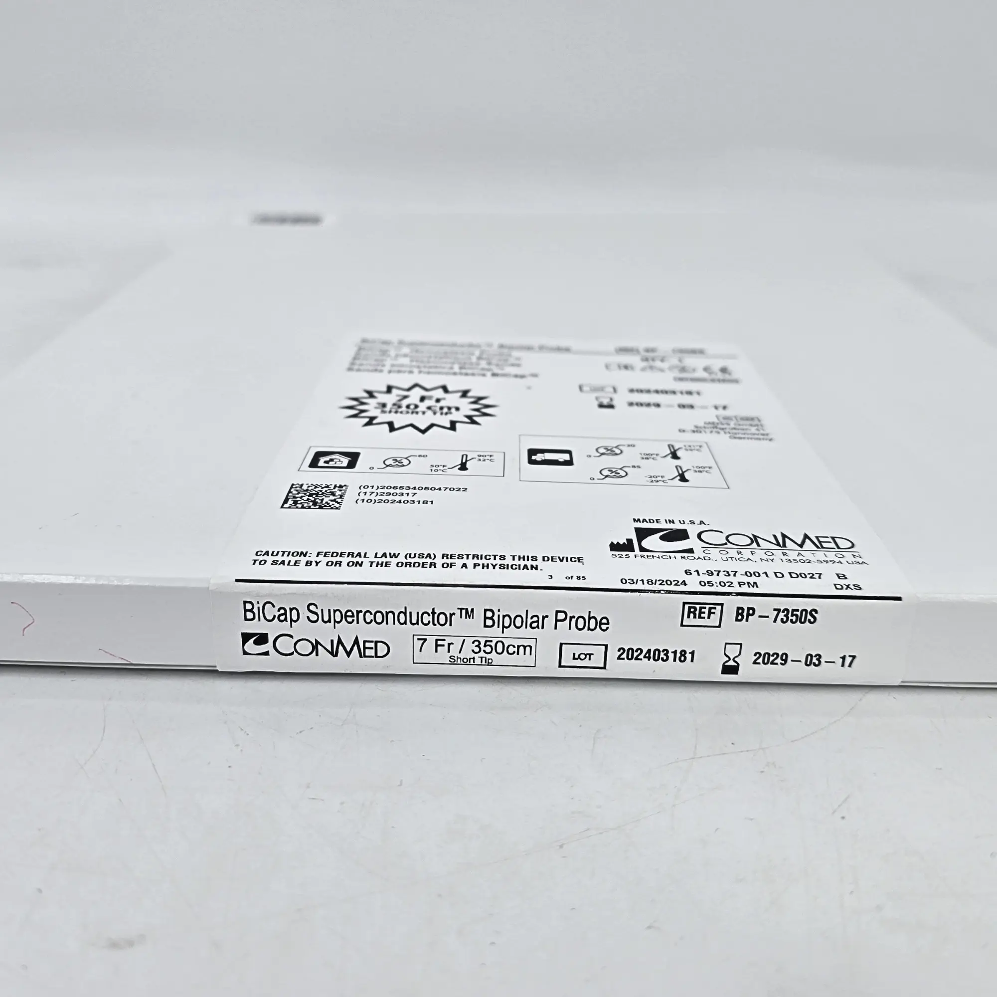 ConMed BP-7350S BiCap Superconductor Bipolar Probe - 7Fr x 350cm, 3.3mm Short Tip - Image 2